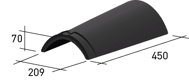 Faîtière ou arêtier demi rond rouge, LA ESCANDELLA