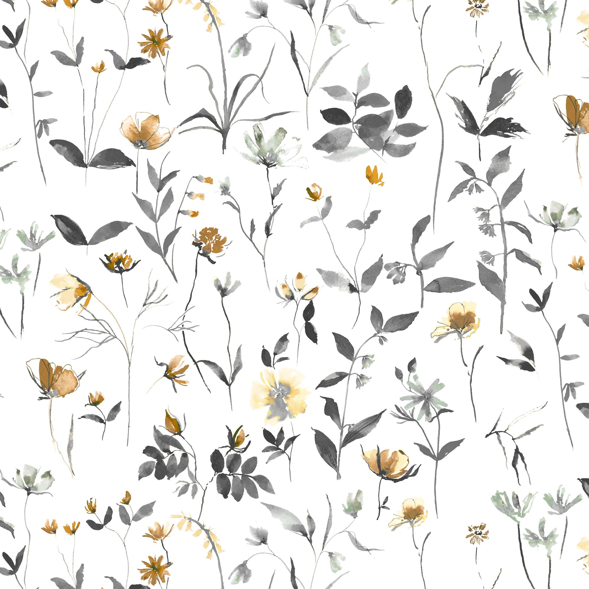 Tela al corte tapicería lino brend ocre ancho 280 cm