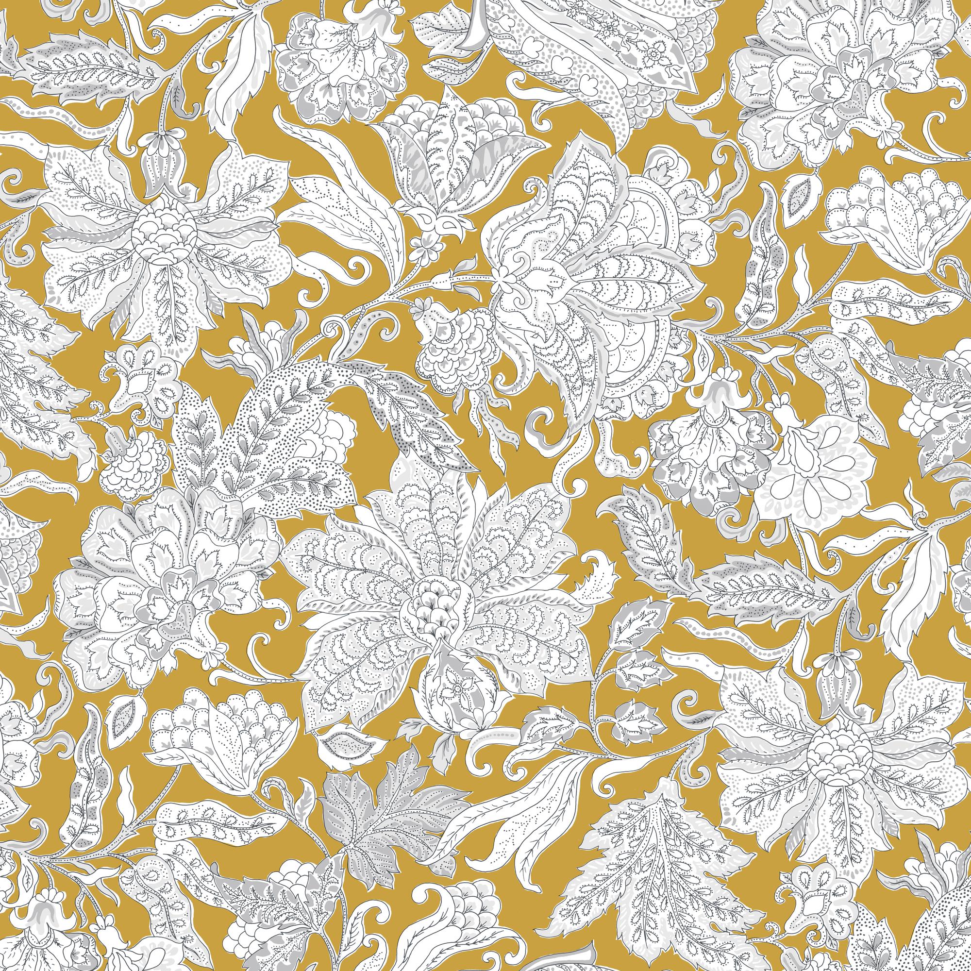 Tela al corte tapicería lino villandry ocre ancho 280 cm