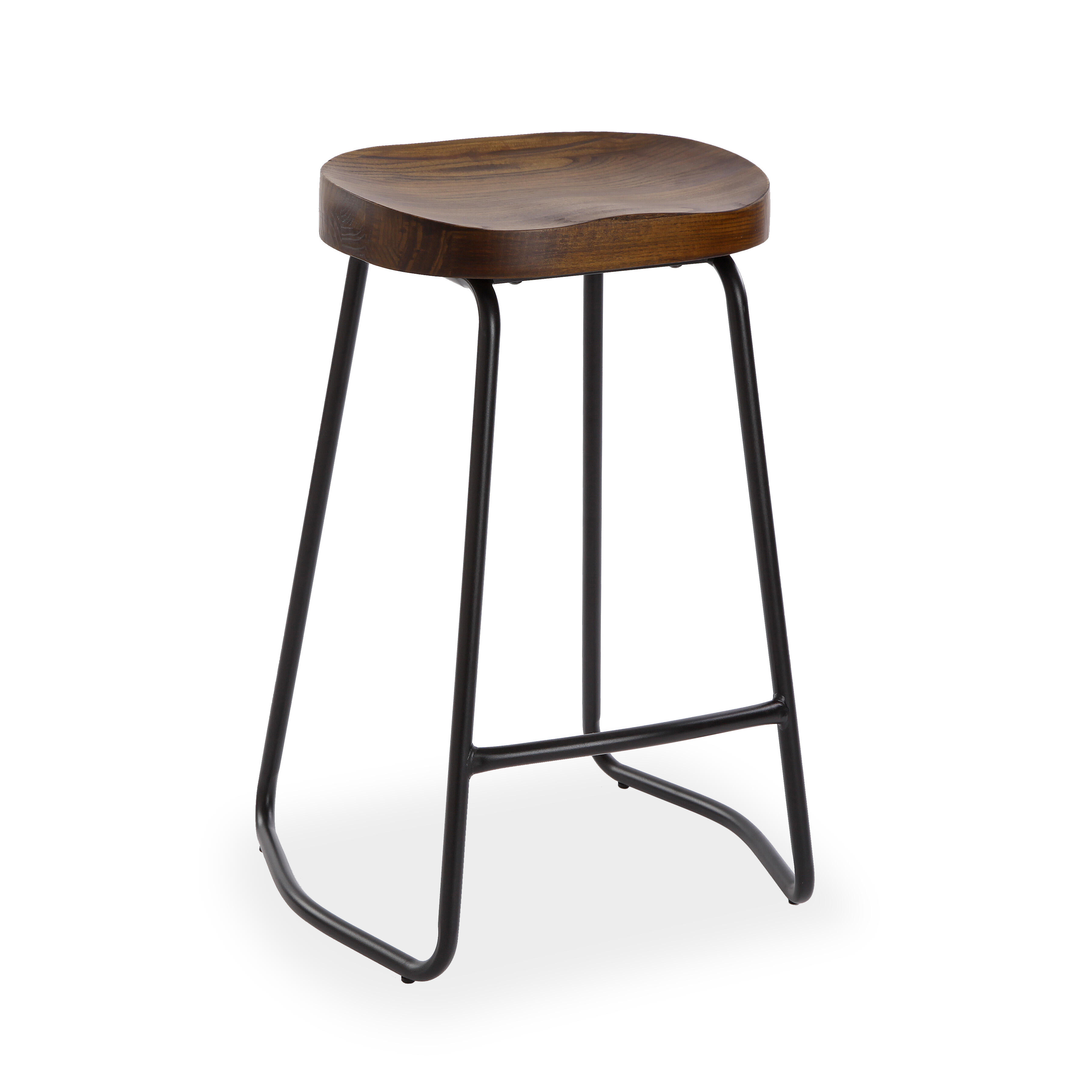 Taburete de madera marrón versa 50x65x42cm