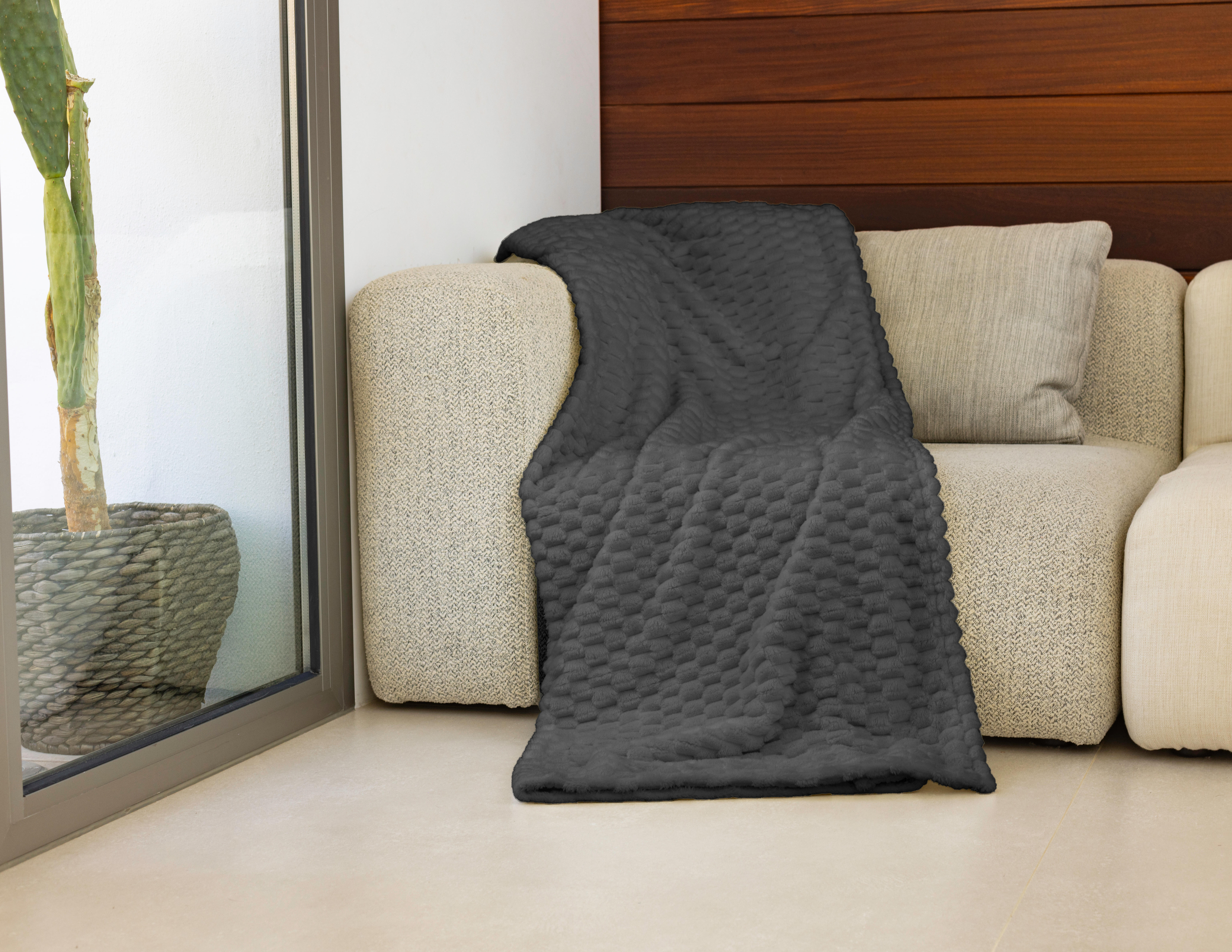 Manta turenne fog poliéster gris asfalto 180x220 cm