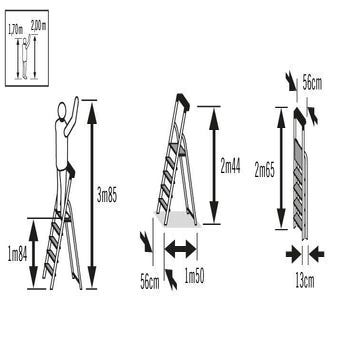 Escabeau HAILO Intensif pro aluminium 8 marches