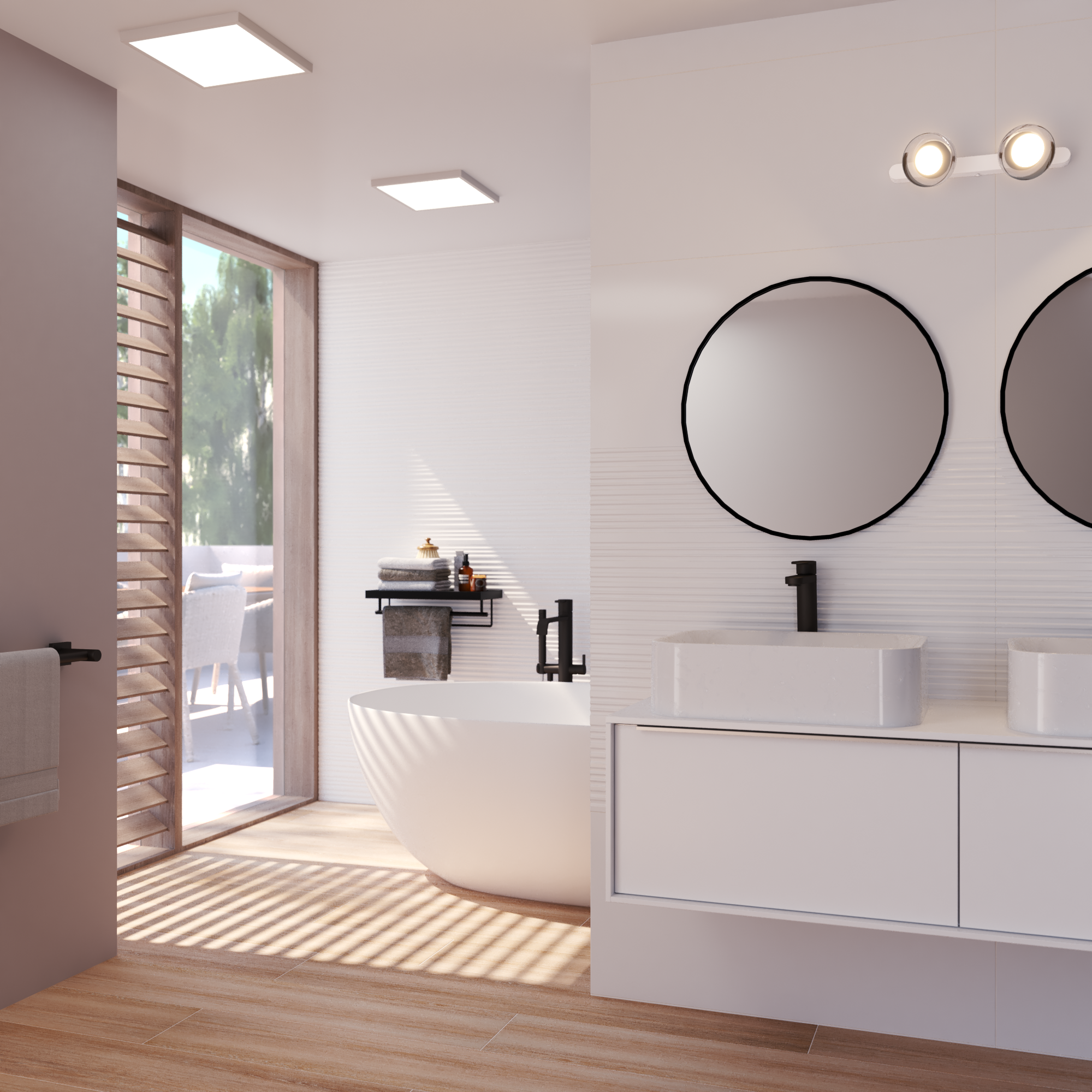 Oprawa LED Sanoa biała 30 cm IP44 Inspire - 2