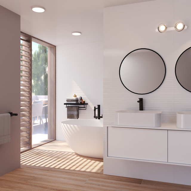 Foco de superficie redondo Sanoa IP44 2000lm branco Inspire