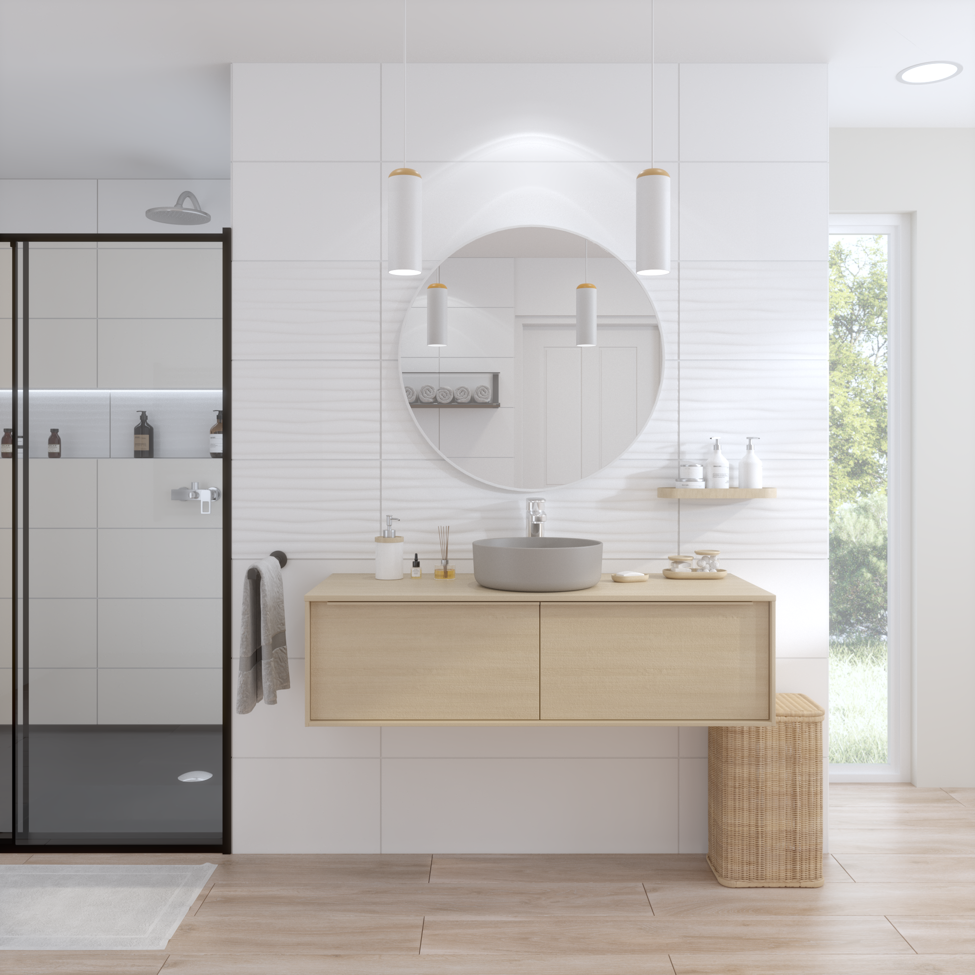 Espelho INSPIRE focale 81cm branco - 8