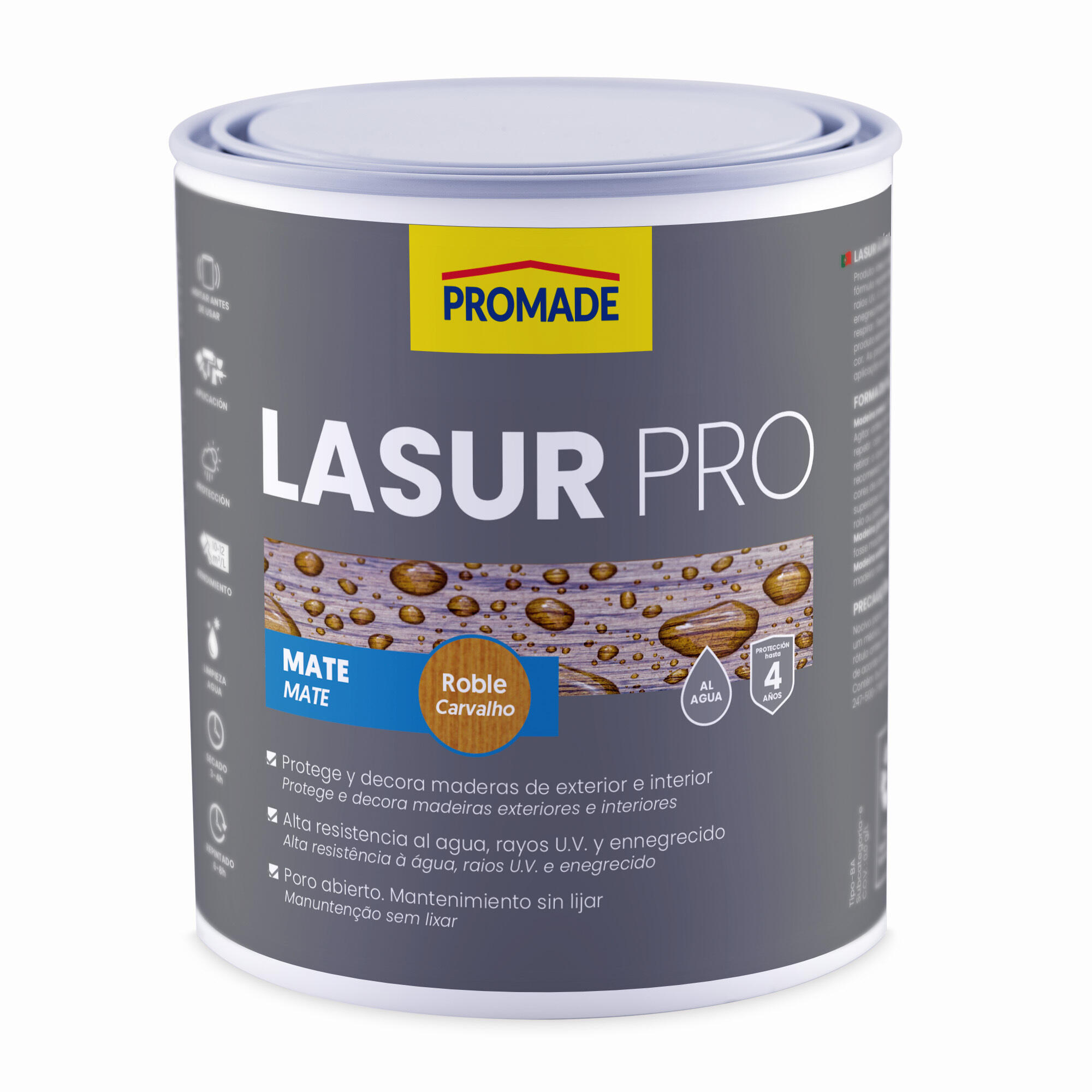 Protector madera exterior color roble para caseta de jardín, mobiliario, puerta, ventana PROMADE mate 750 ml base agua - 2