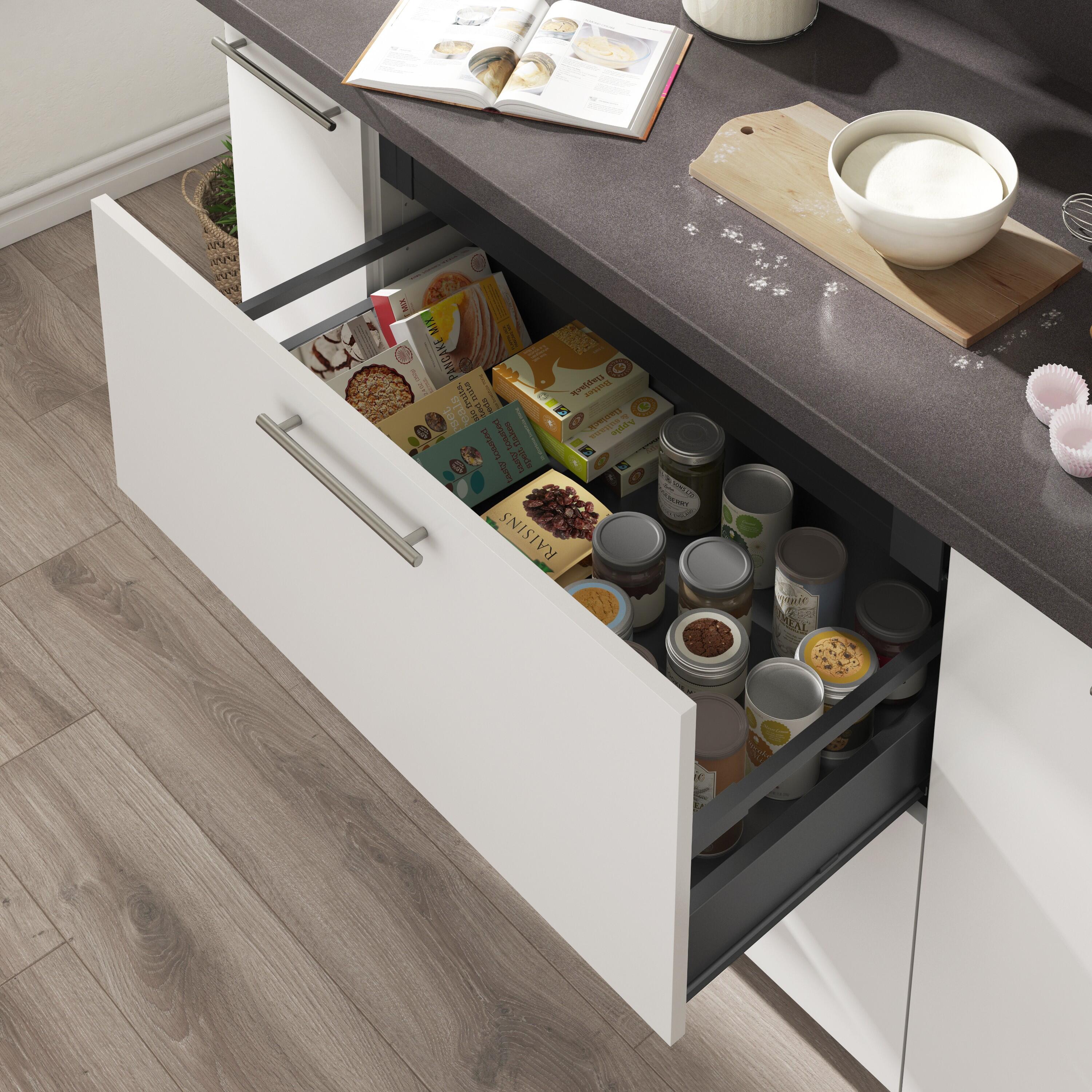 Façade de tiroir intérieure de cuisine  gris mat H.10.74 x l.85.05 cm - 3