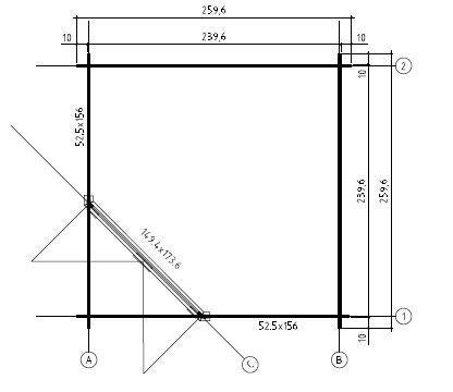 Caseta de madera Oswestry de 282x241x282 cm y 7.95 m2 con 28 mm espesor y doble puerta abatible LASITA MAJA - 2