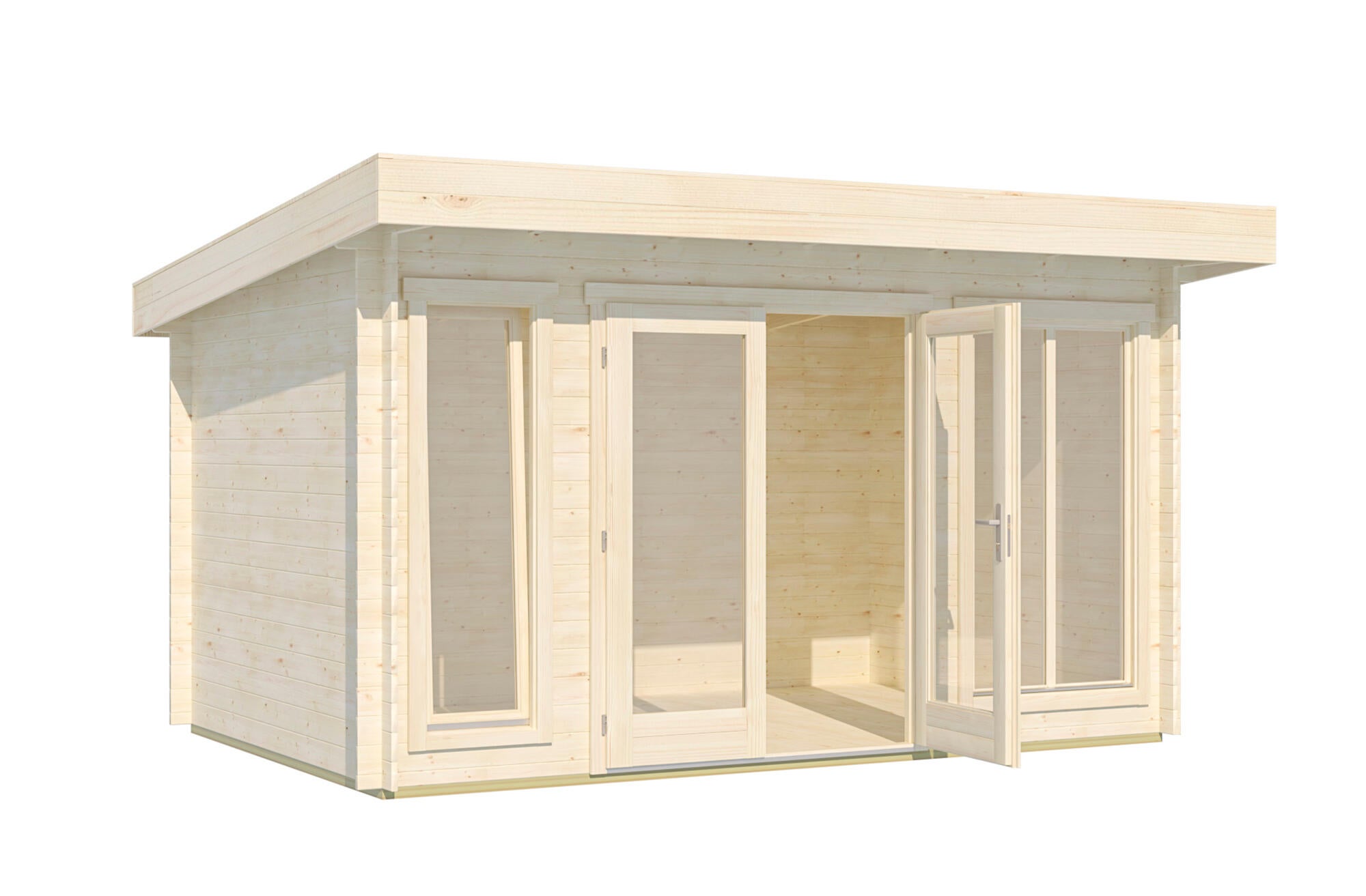 caseta de madera cambridge de 430x239x320 cm y 1376 m2 con 28 mm espesor y doble puerta lasita maja