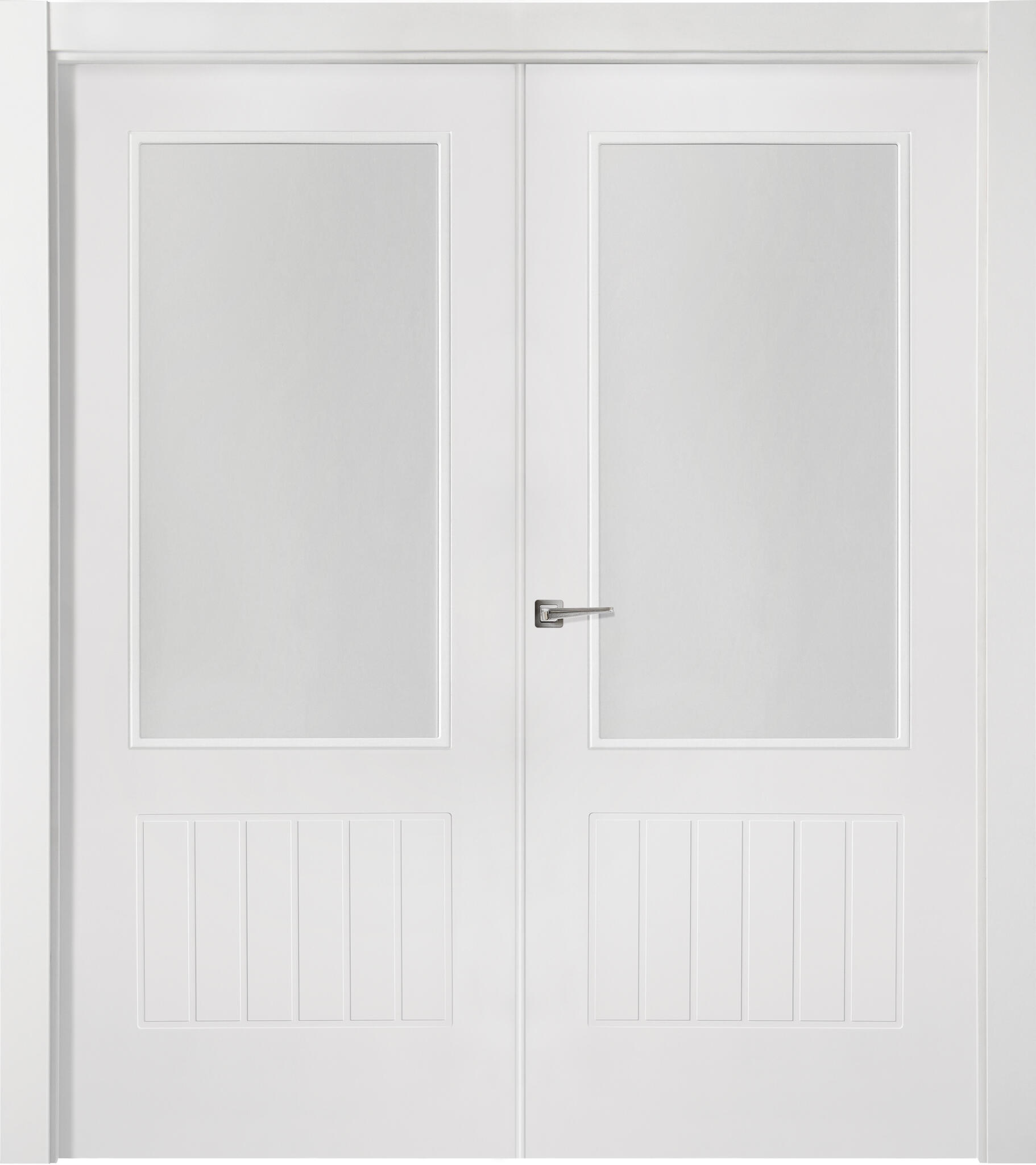 Puerta interior abatible madison blanco line plus apertura dcha cristal 7x2 145