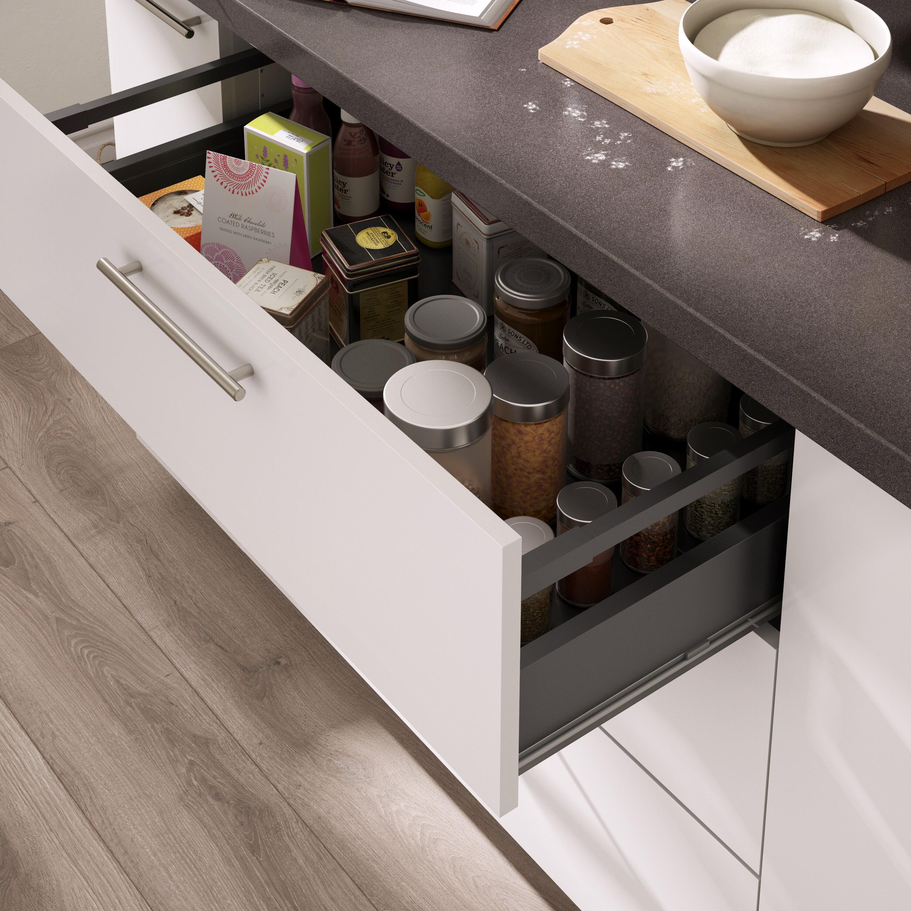 Tiroir pour caisson DELINIA ID gris anthracite H.18.4 x l.86.8 x P48.3 - 2