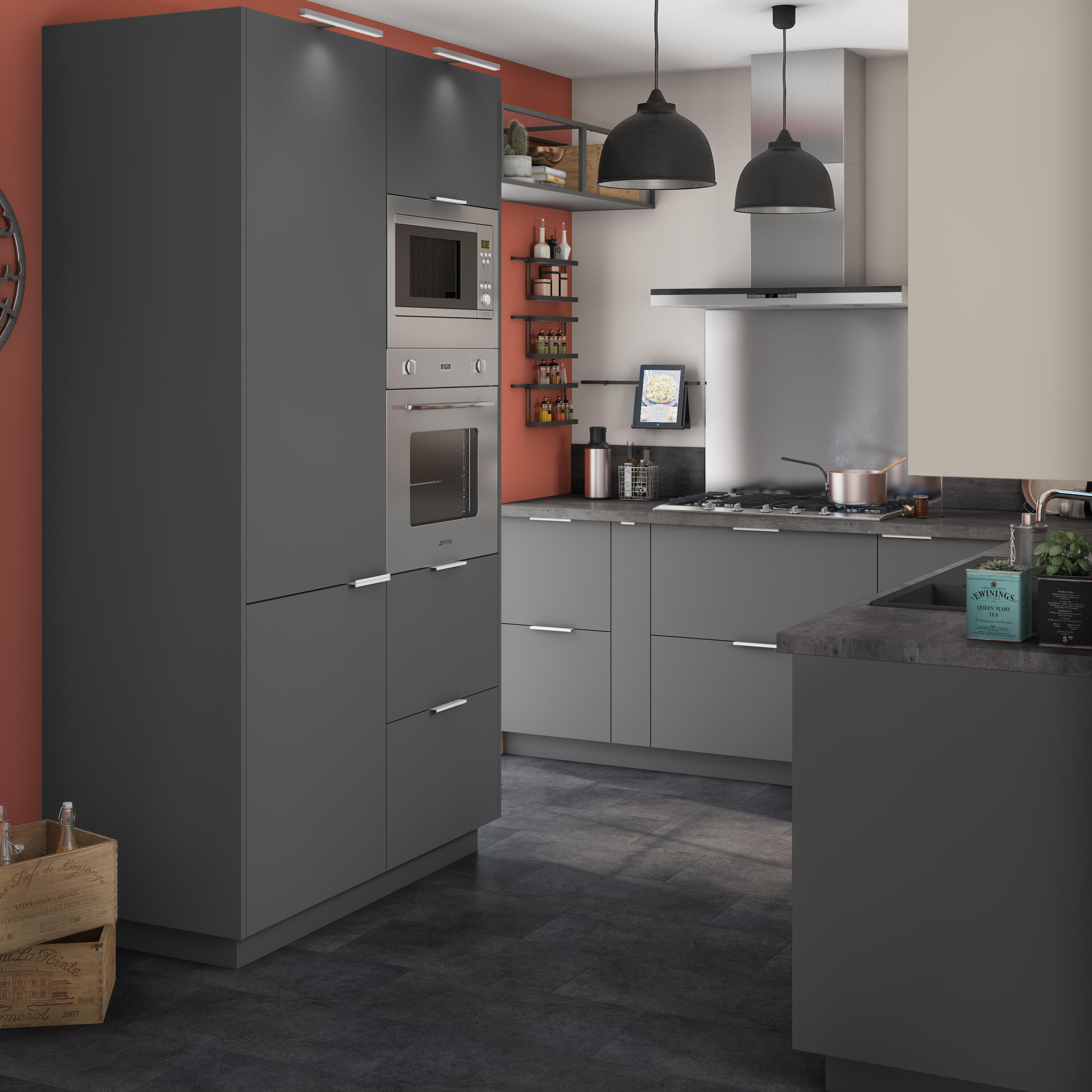 Frente gaveta de cozinha Delinia Sofia 60X39 cm cinza - 9