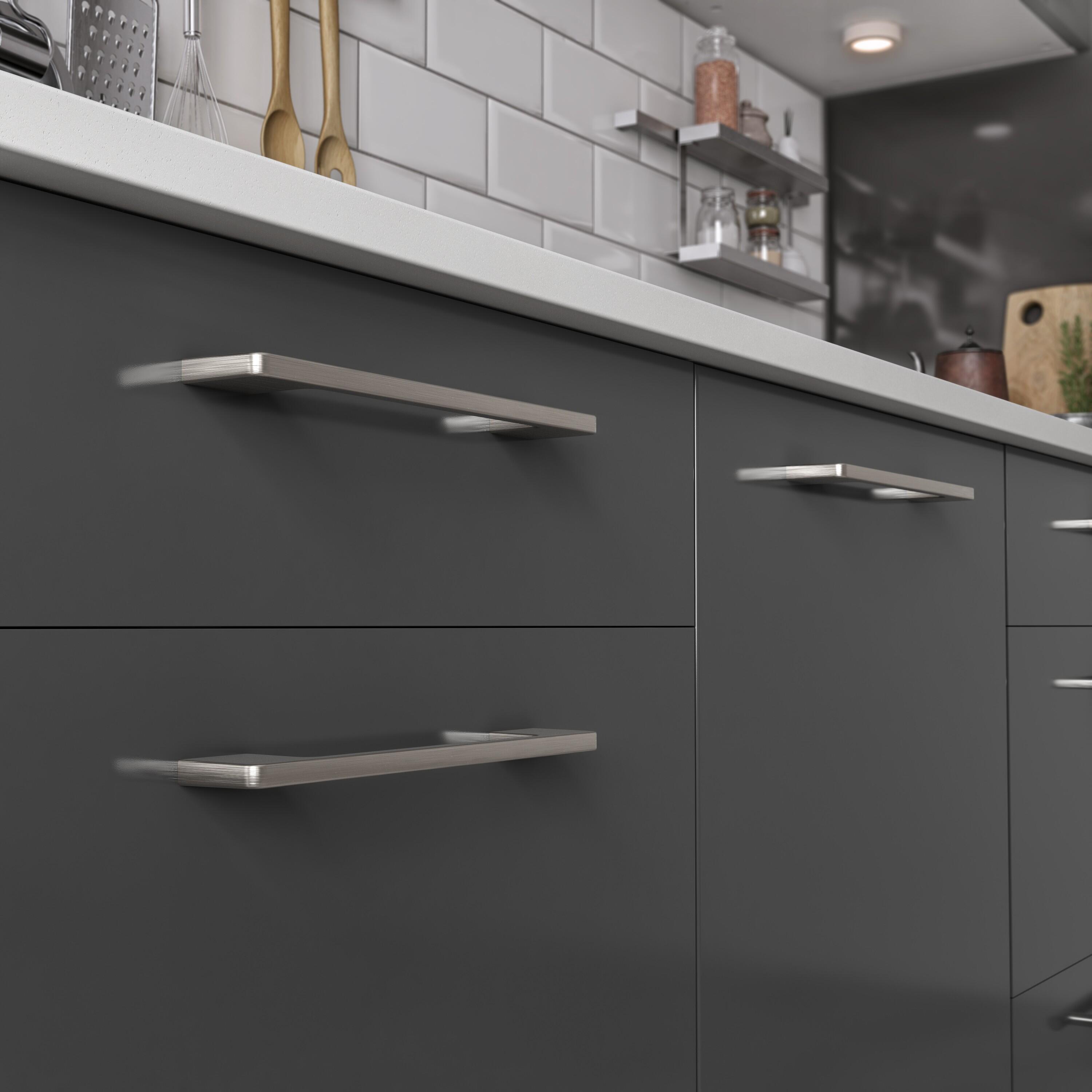 Lot de 2 poignées de meuble INSPIRE Poros, argenté, Aluminium, entraxe 160 mm - 3