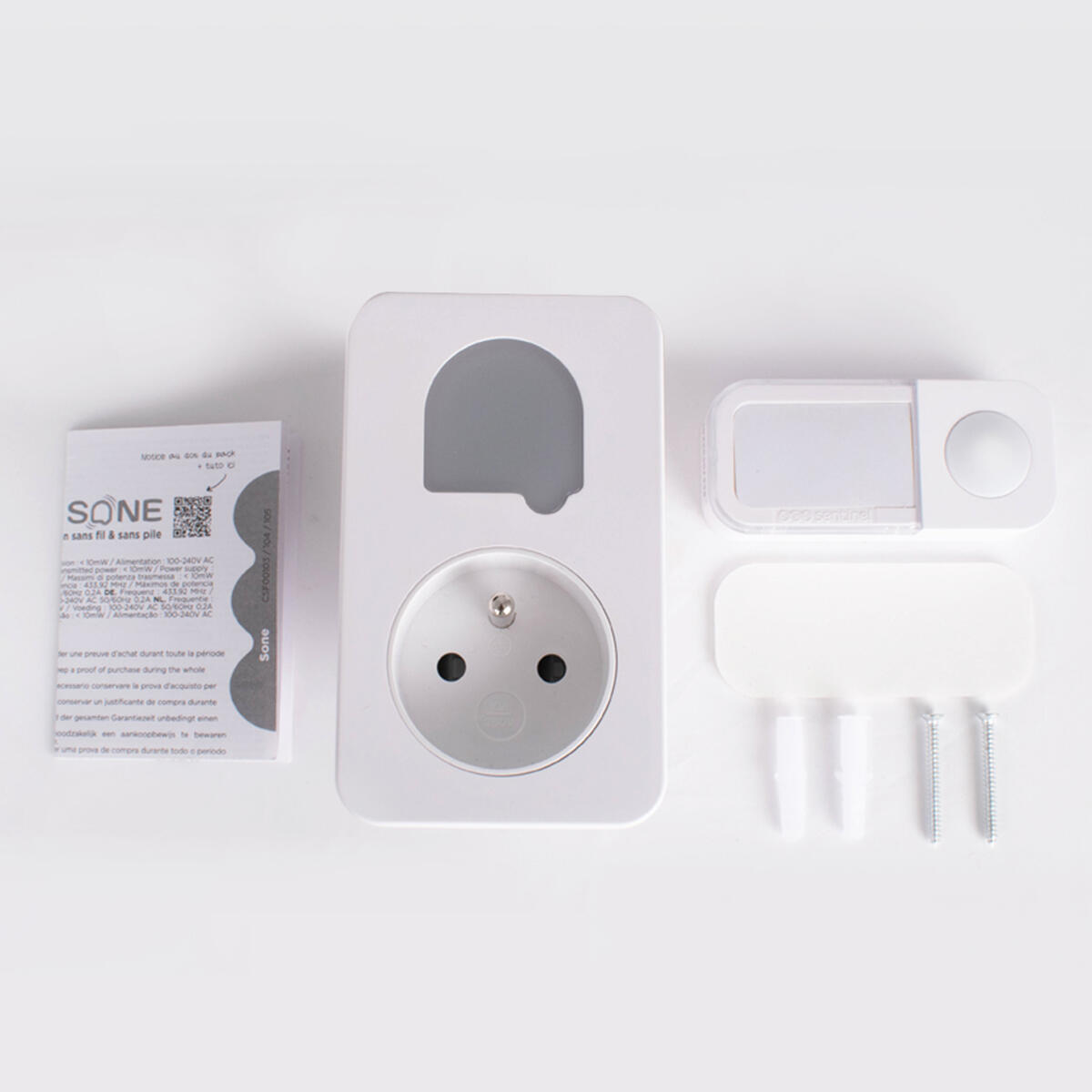 Carillon sans fil et sans pile avec prise intégrée SONE +, SCS SENTINEL - 4
