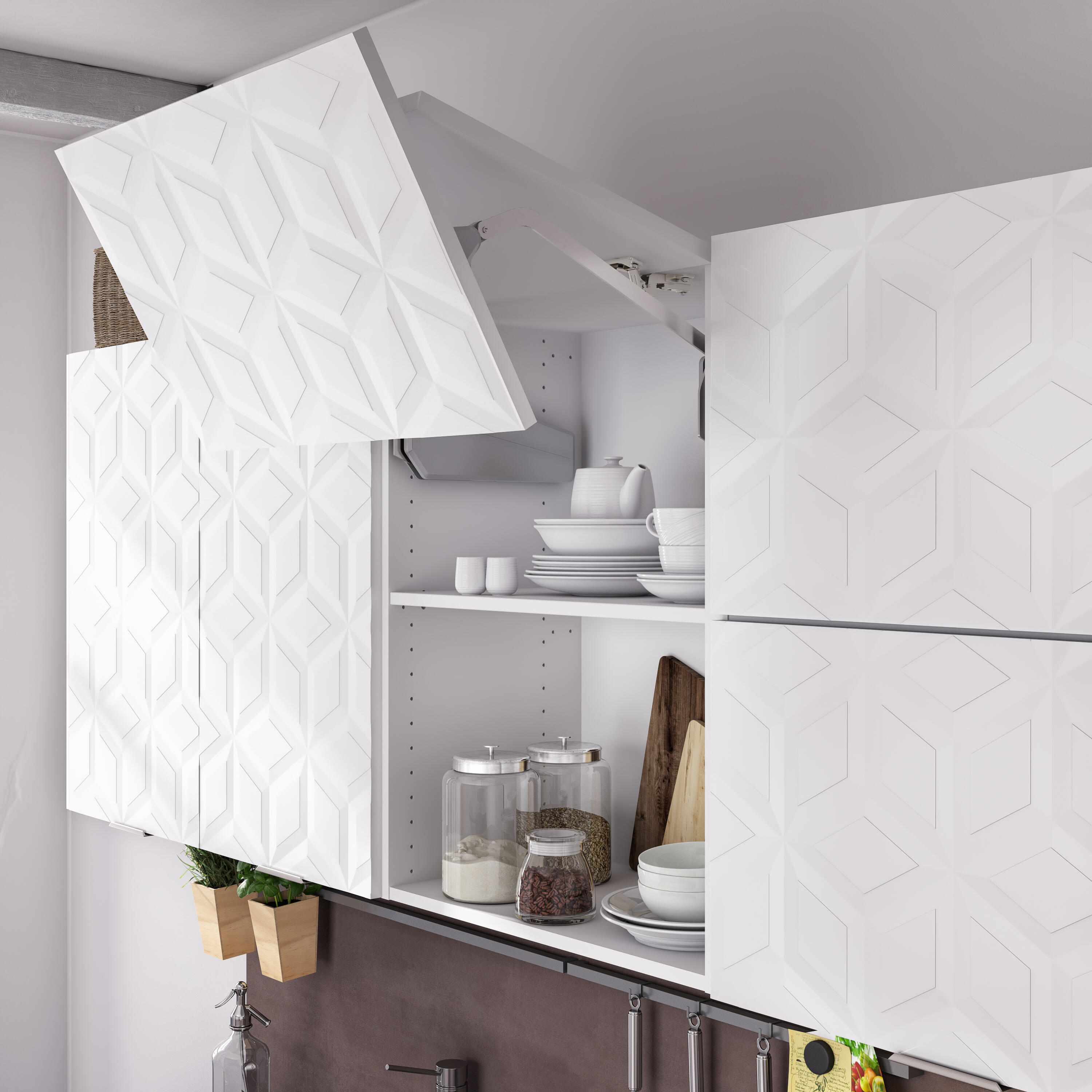 Lot de 2 systèmes de porte relevable double-portes charge maxi 10.3kg - 2