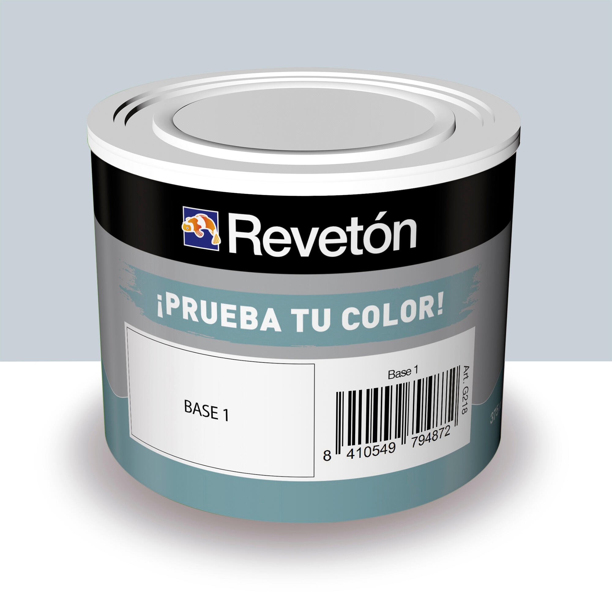 Tester de pintura color a tu gusto revetón color neutro azulado medio luminoso mate 375ml para paredes y techos