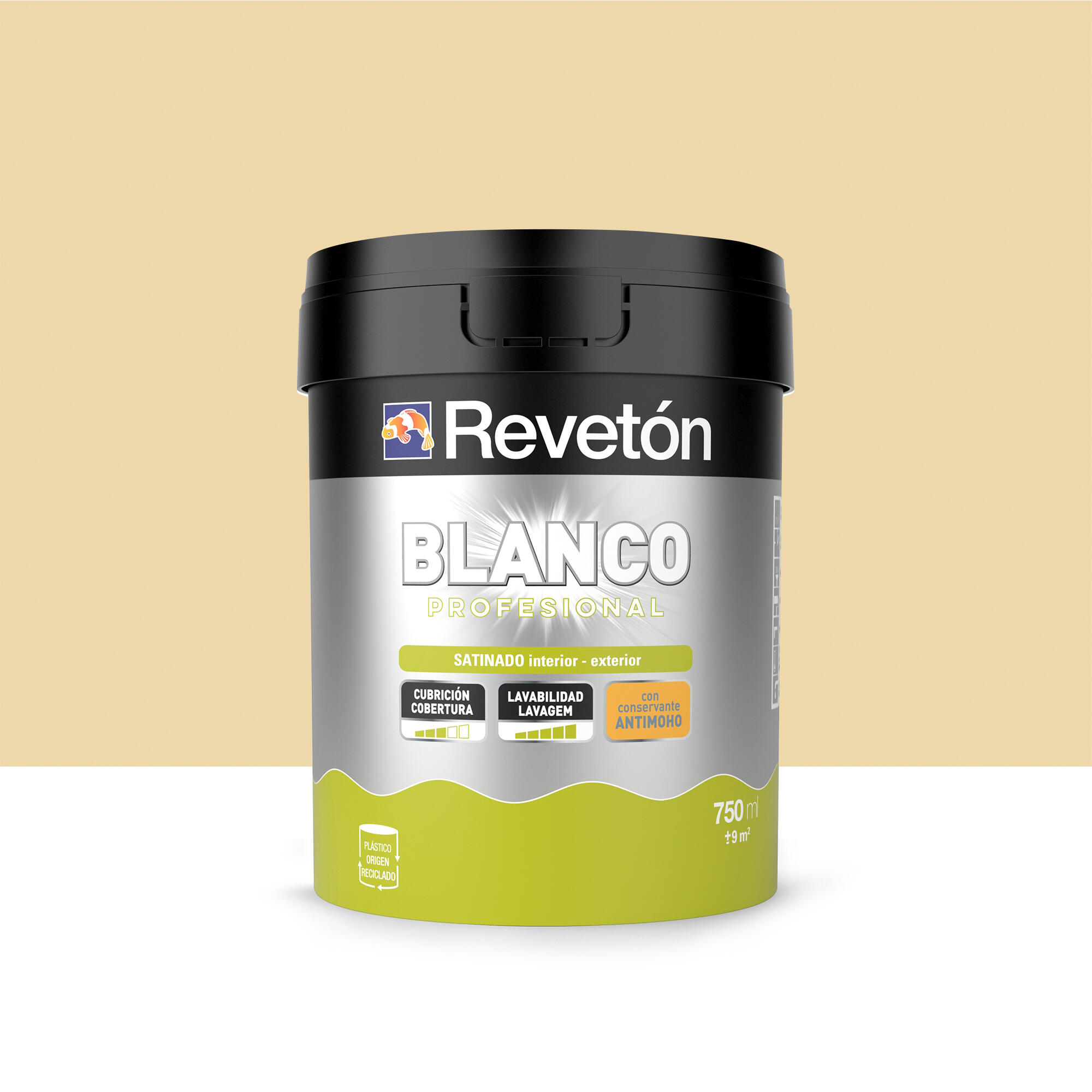 Pintura interior satinado reveton pro 0.75l 1515-y10r amarillo avena luminoso