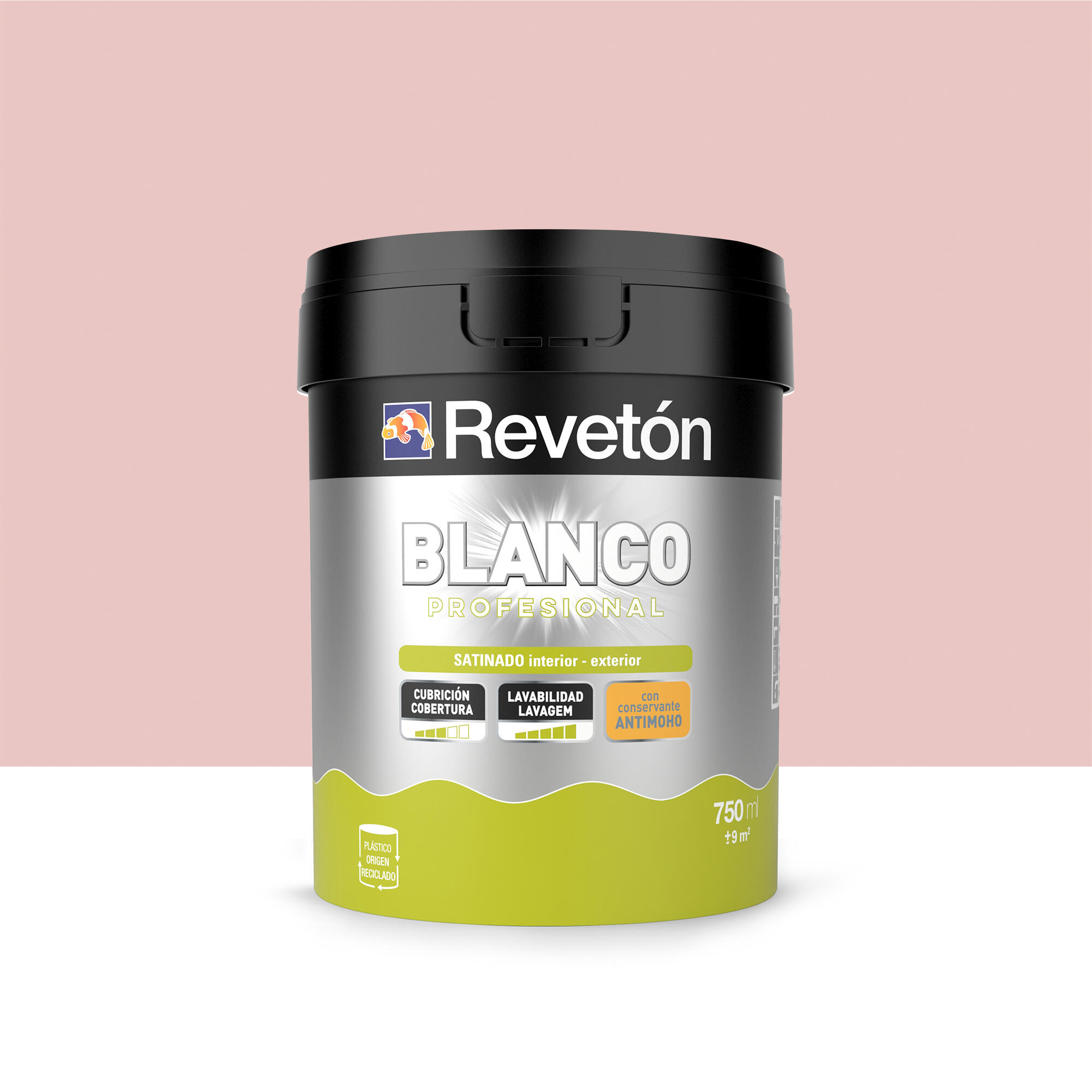 Pintura interior satinado reveton blanco pro 0.75l 1515-r rojo rosado empolvado