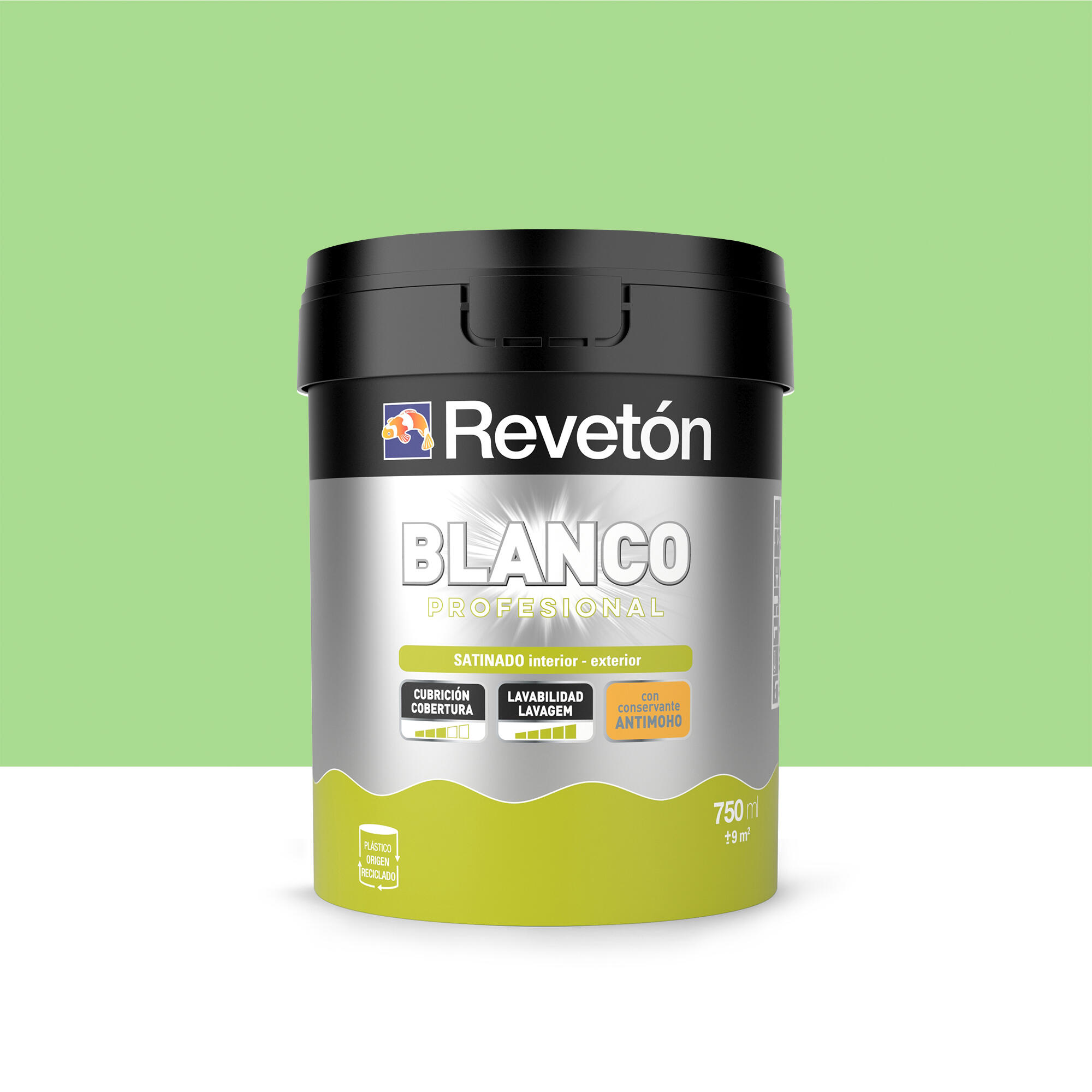 Pintura interior satinado reveton pro 0.75l 1040-g30y verde menta luminoso