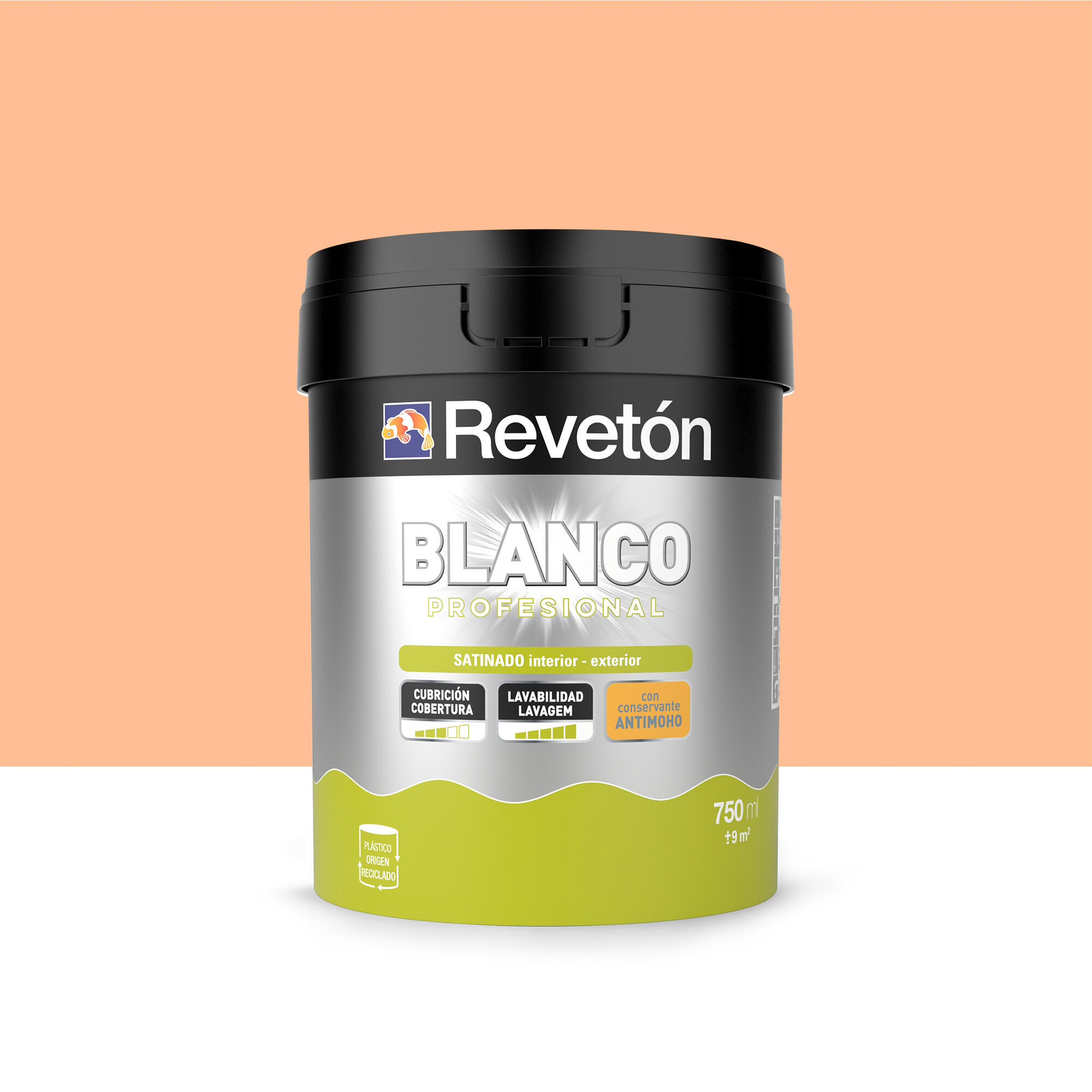 Pintura interior satinado reveton pro 0.75l 1030-y50r melocoton empolvado