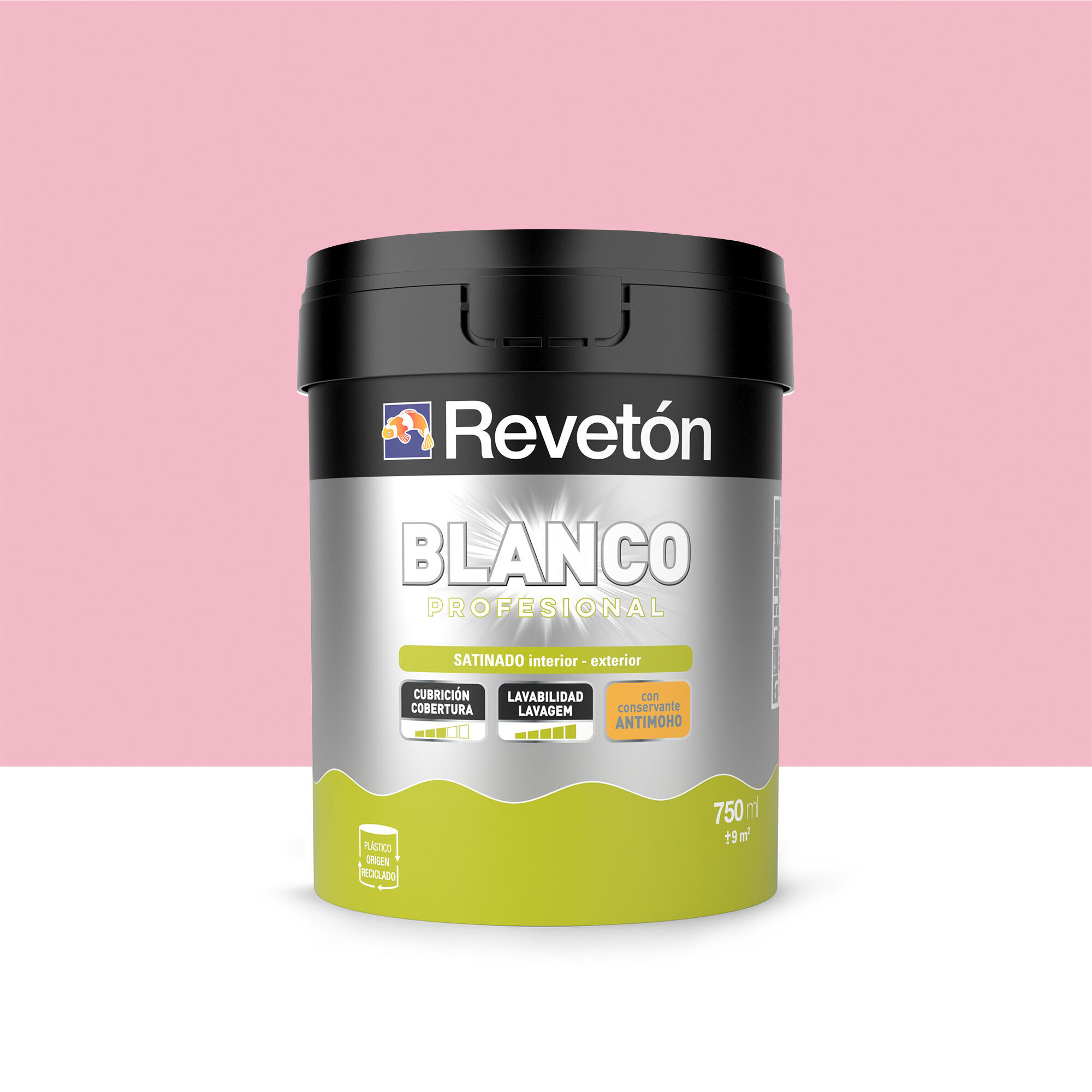 Pintura interior satinado reveton blanco pro 0.75l 1030-r20b rosa oscuro