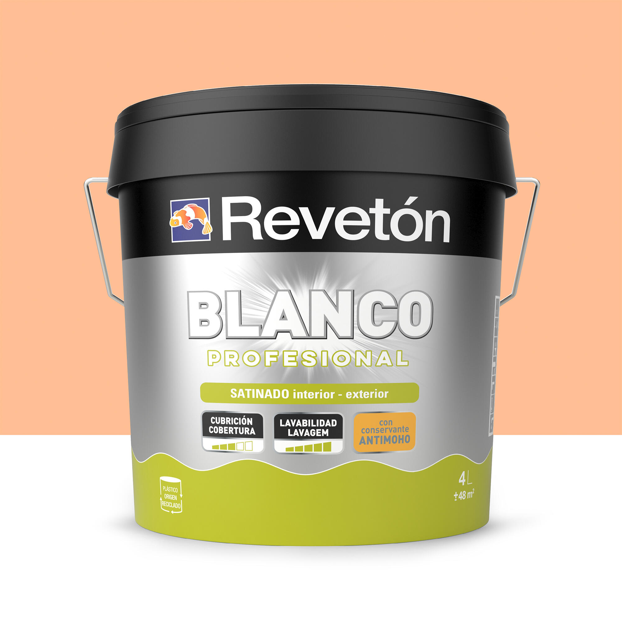 Pintura interior satinado reveton pro 4l 1030-y50r melocotón empolvado