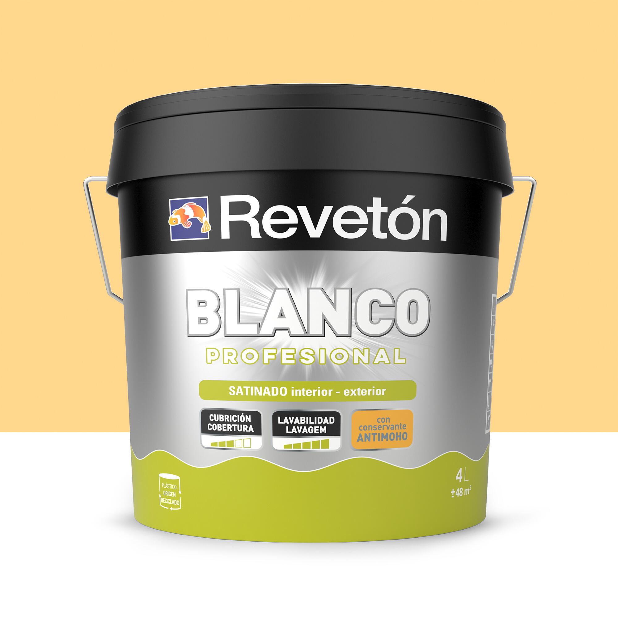 Pintura interior satinado reveton pro 4l 1030-y10r amarillo maíz luminoso