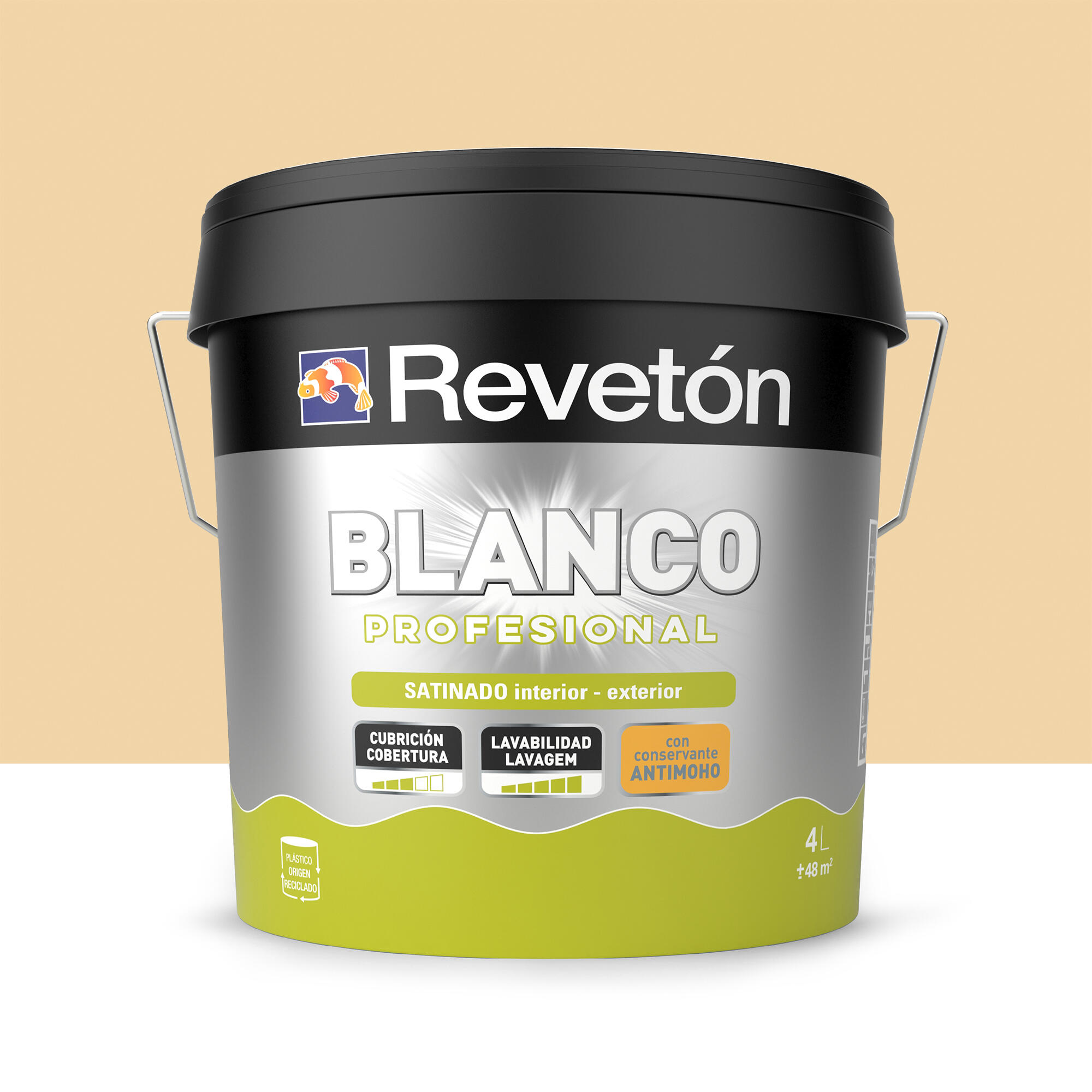 Pintura interior satinado reveton pro 4l 1515-y20r amarillo palma luminoso
