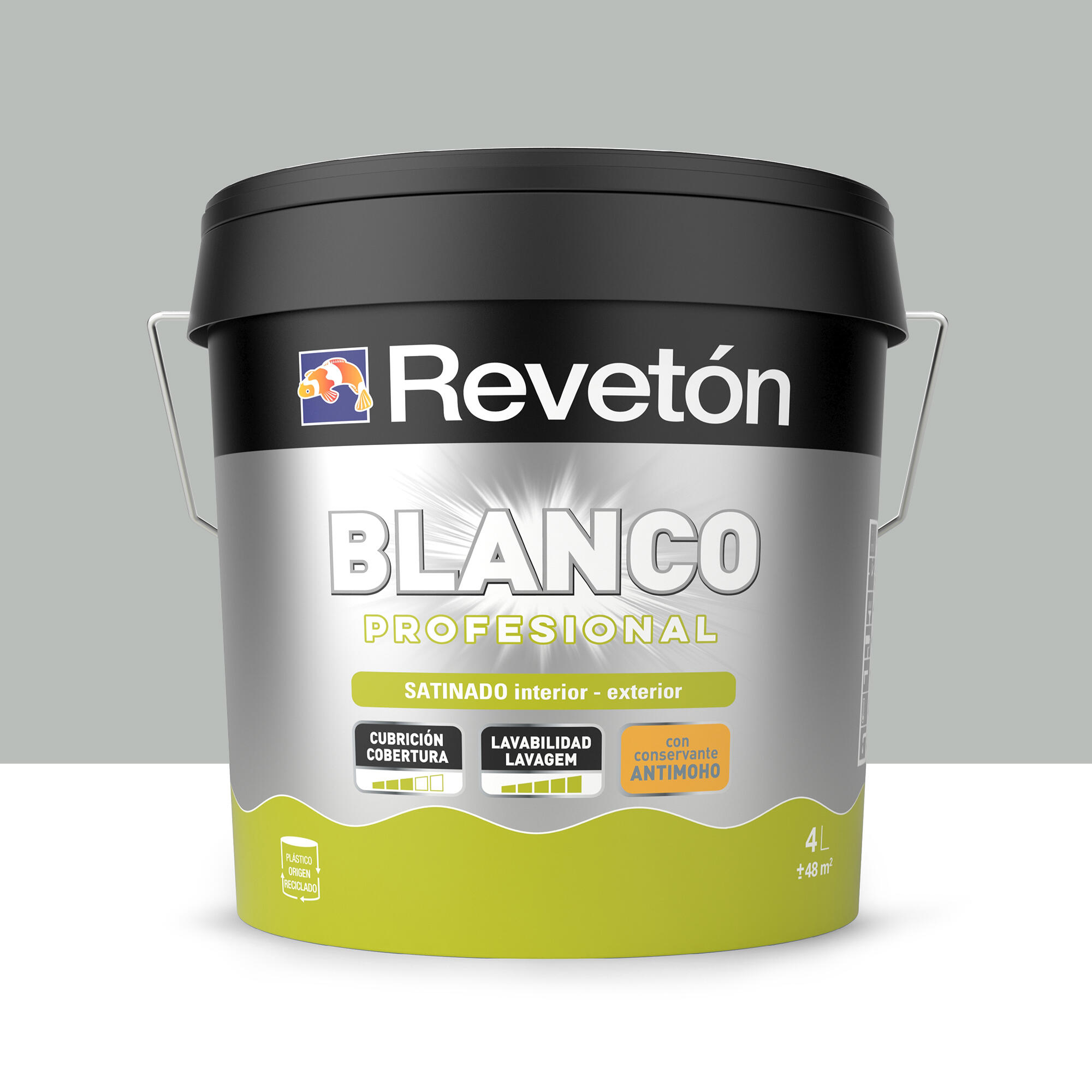 Pintura interior satinado reveton pro 4l 3000-n gris estandar empolvado