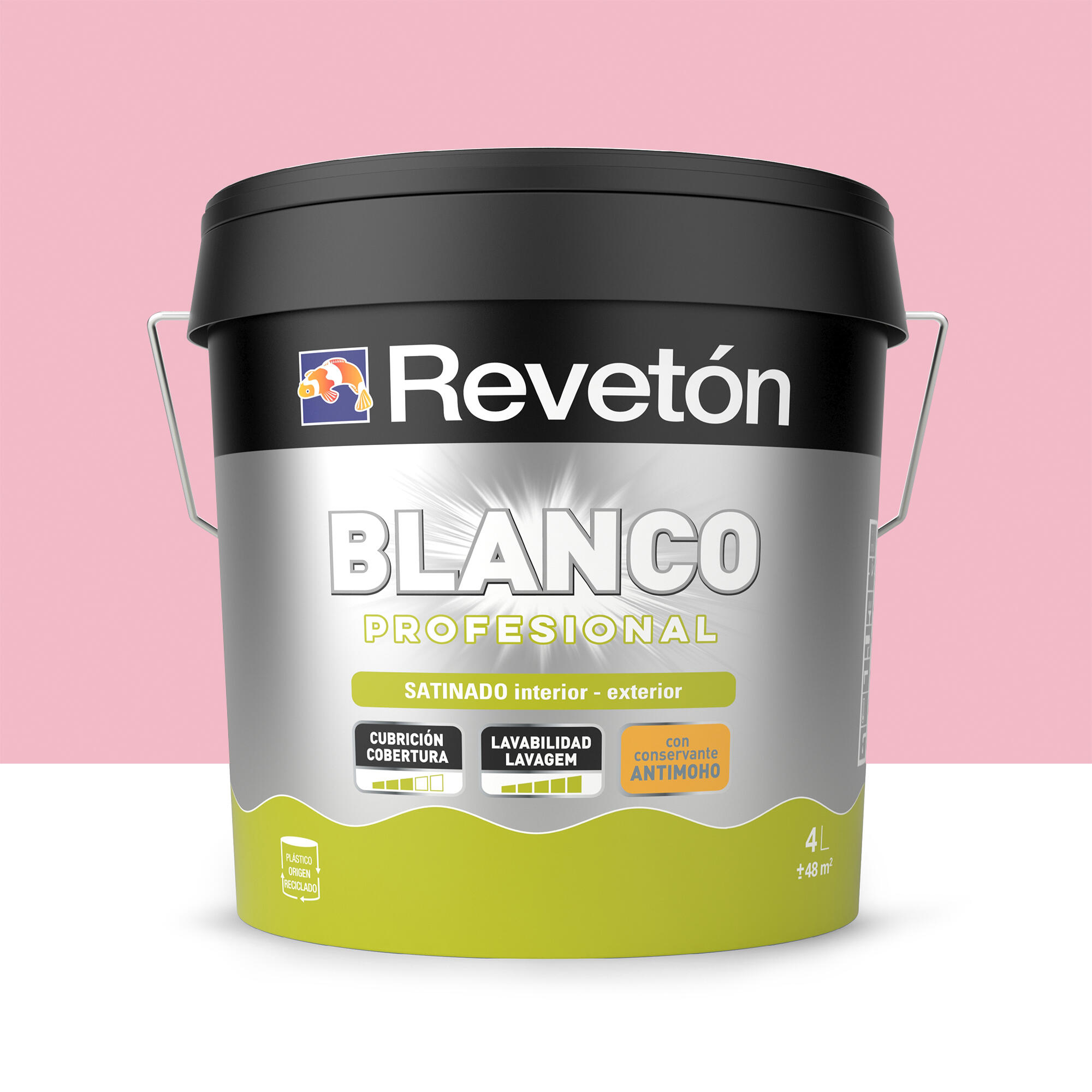 Pintura interior satinado reveton blanco pro 4l 1030-r20b rosa oscuro