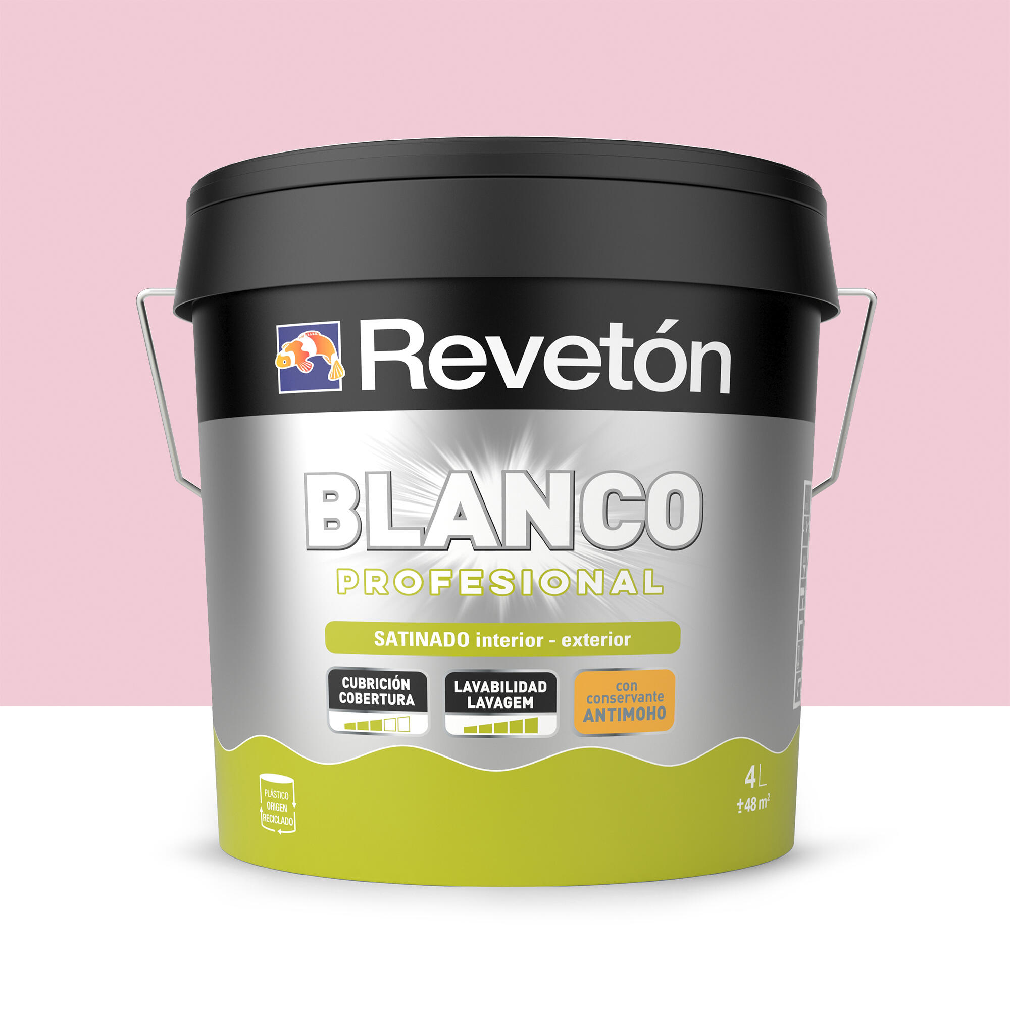 Pintura interior satinado reveton blanco pro 4l 1020-r20b rosa empolvado