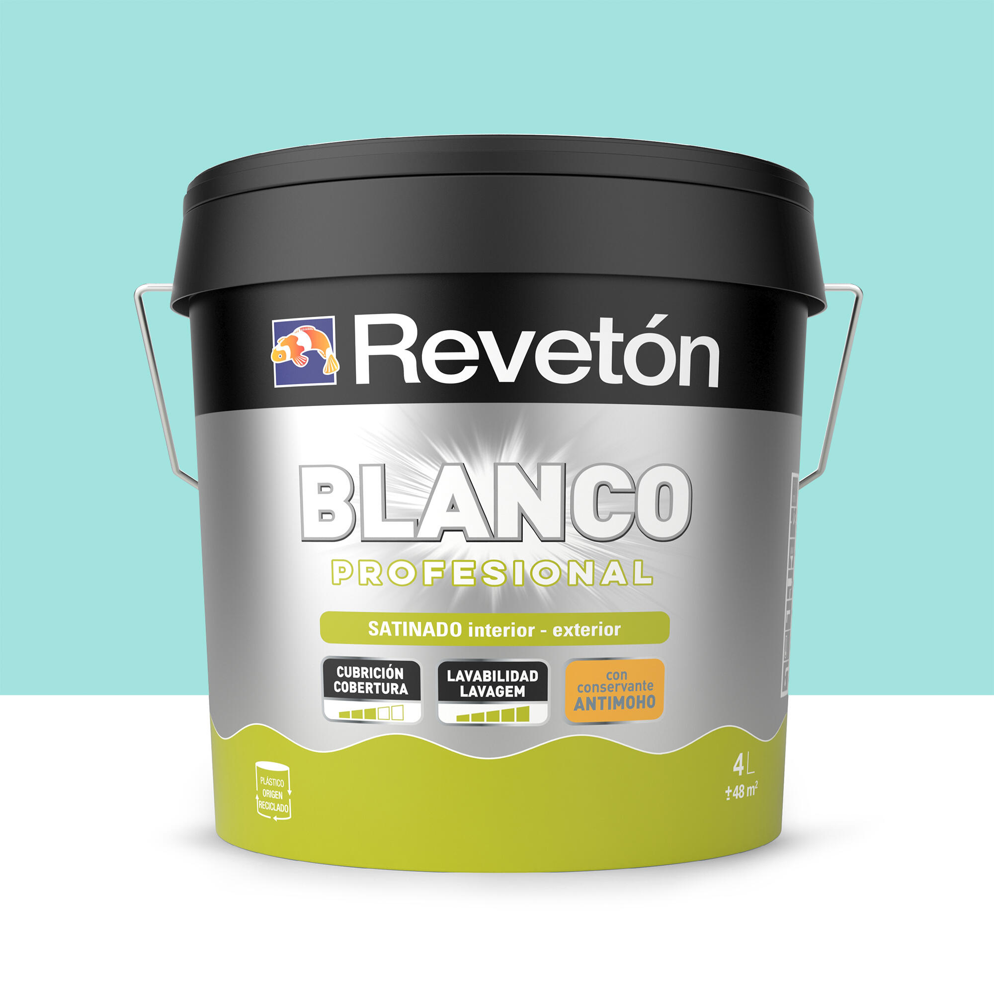 Pintura interior satinado reveton pro 4l 1020-b50g turquesa muy luminoso