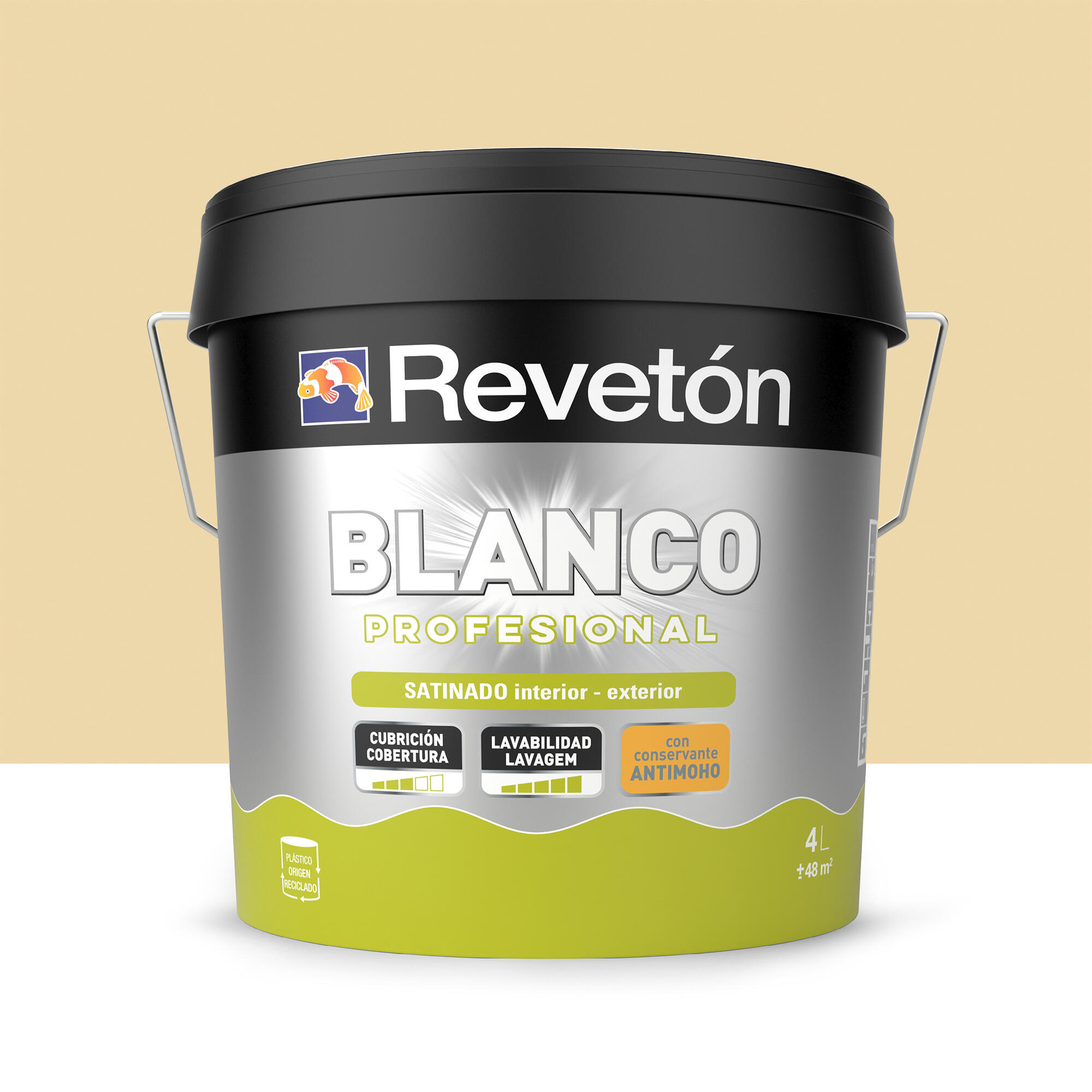 Pintura interior satinado reveton pro 4l 1515-y10r amarillo avena luminoso