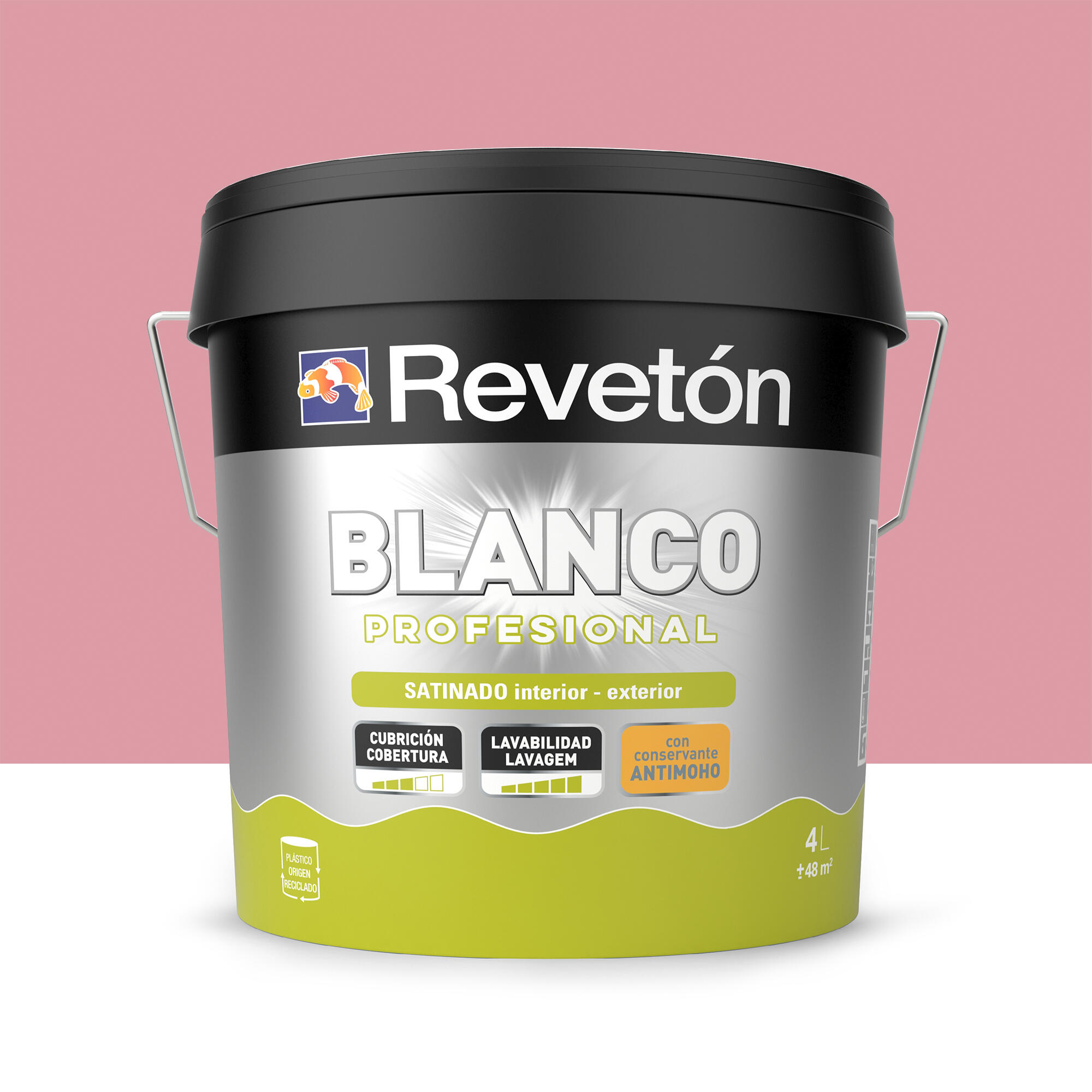 Pintura interior satinado reveton blanco pro 4l 2030-r10b rojo rosado luminoso