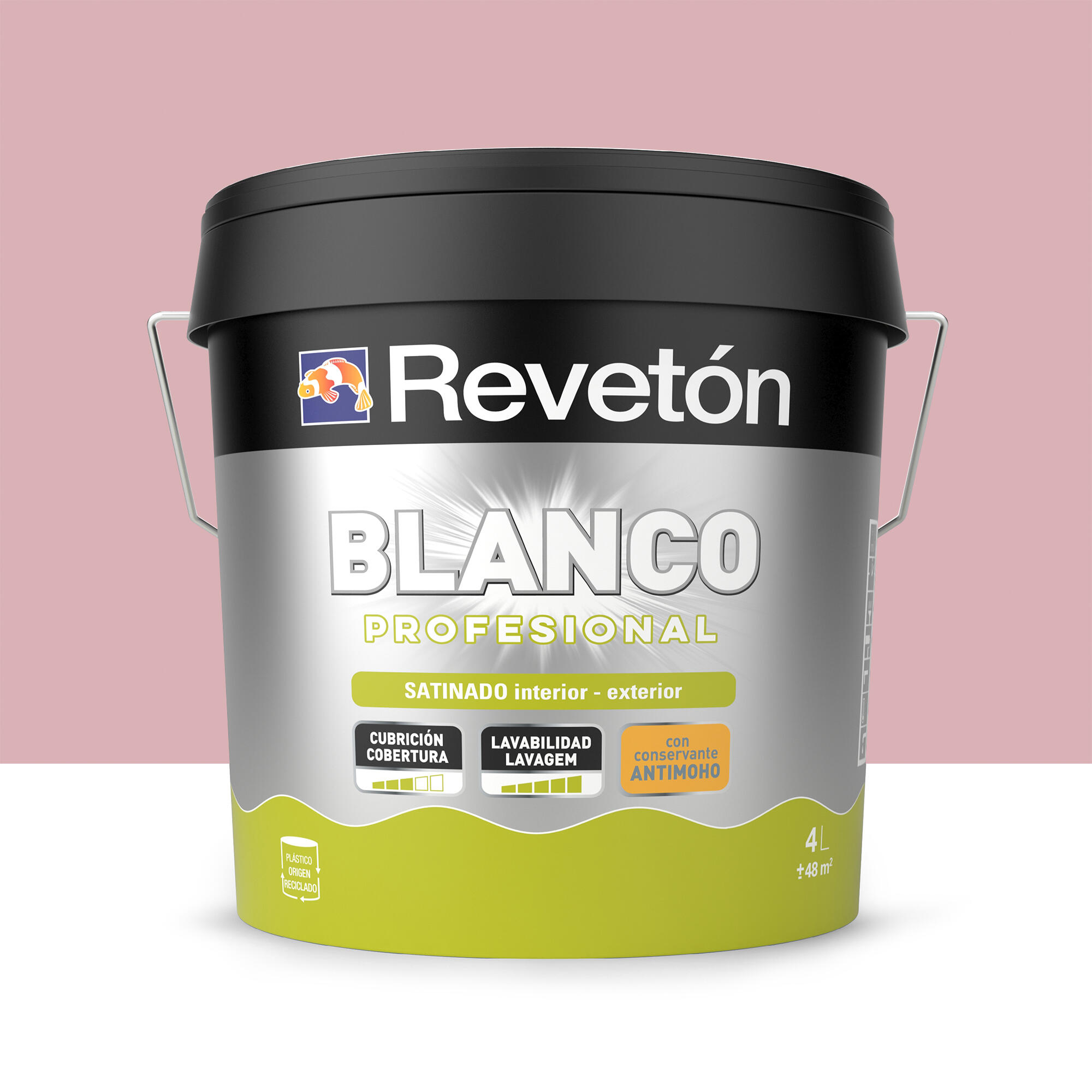 Pintura interior satinado reveton pro 4l 2020-r10b rojo rosado empolvado