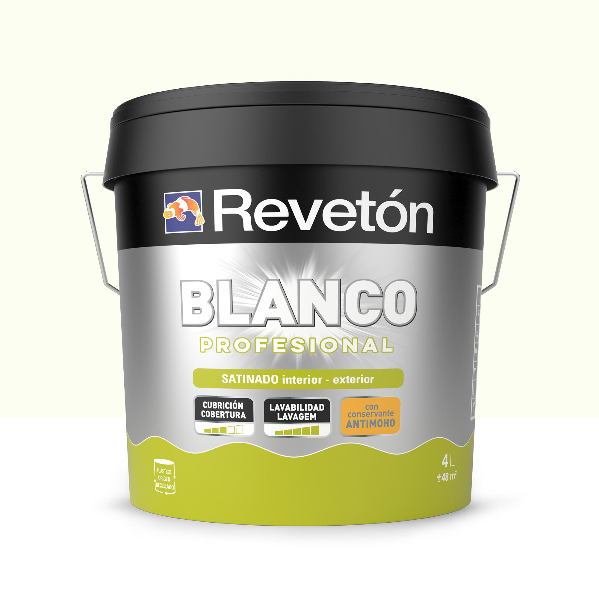 Pintura interior satinado reveton blanco pro 4l 0502-y blanco crema luminoso
