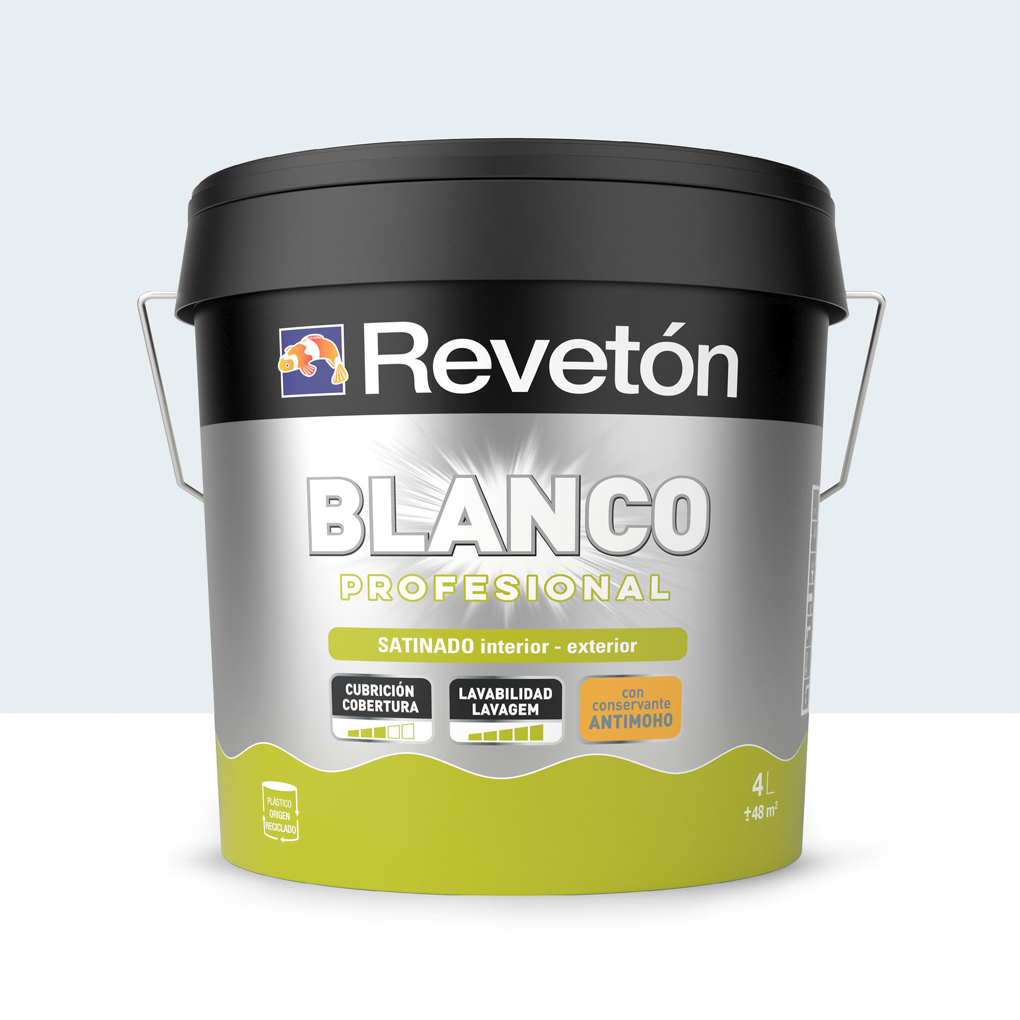 Pintura interior satinado reveton pro 4l 1002-r50b gris acero muy luminoso