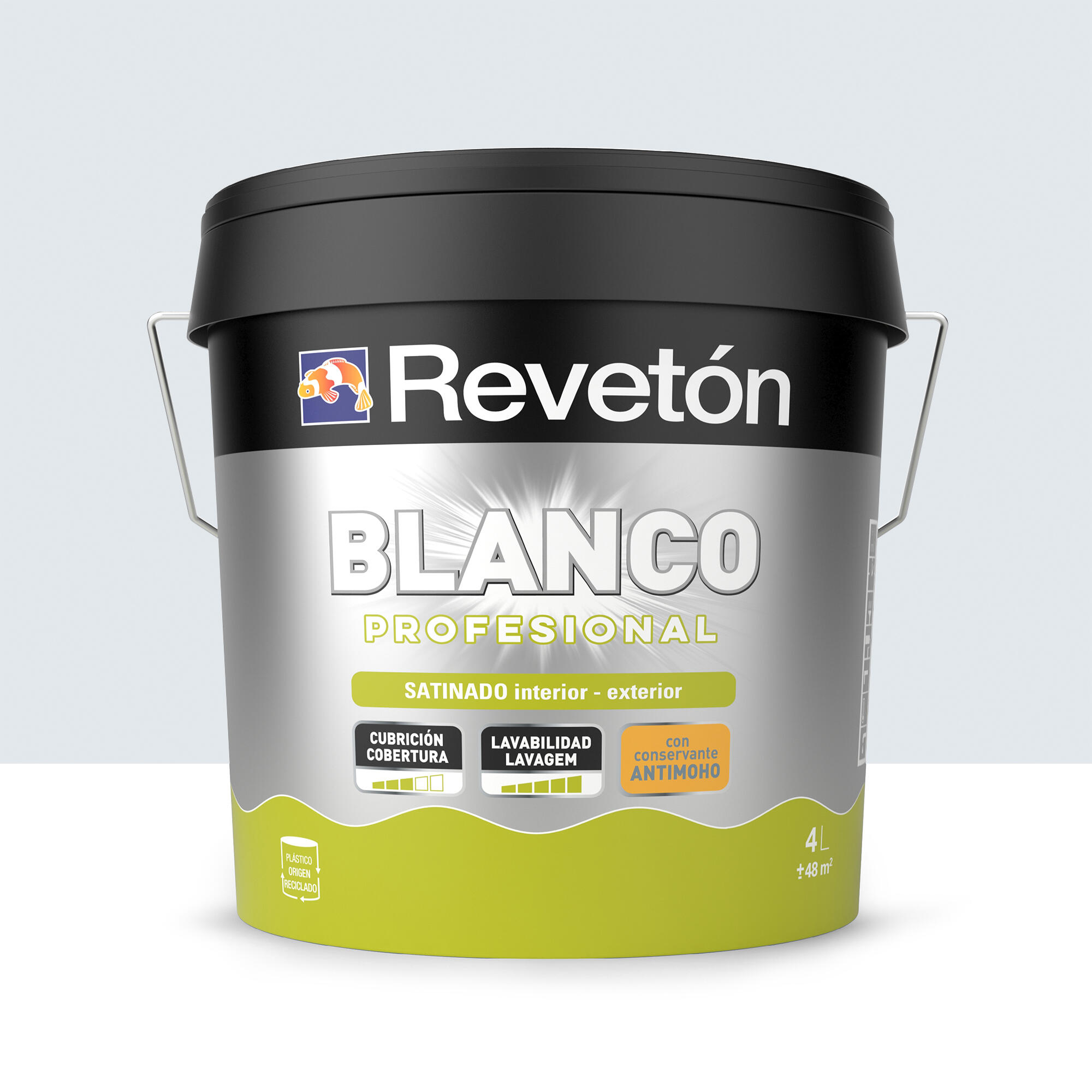 Pintura de interior color a tu gusto revetón color neutro gris acero pastel muy luminoso satinado 4l para paredes