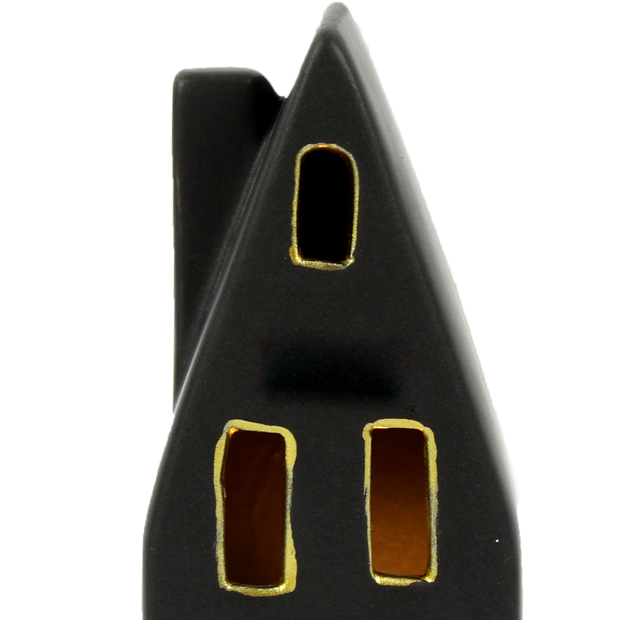 Domek ceramiczny 16cm LED czarny - 2