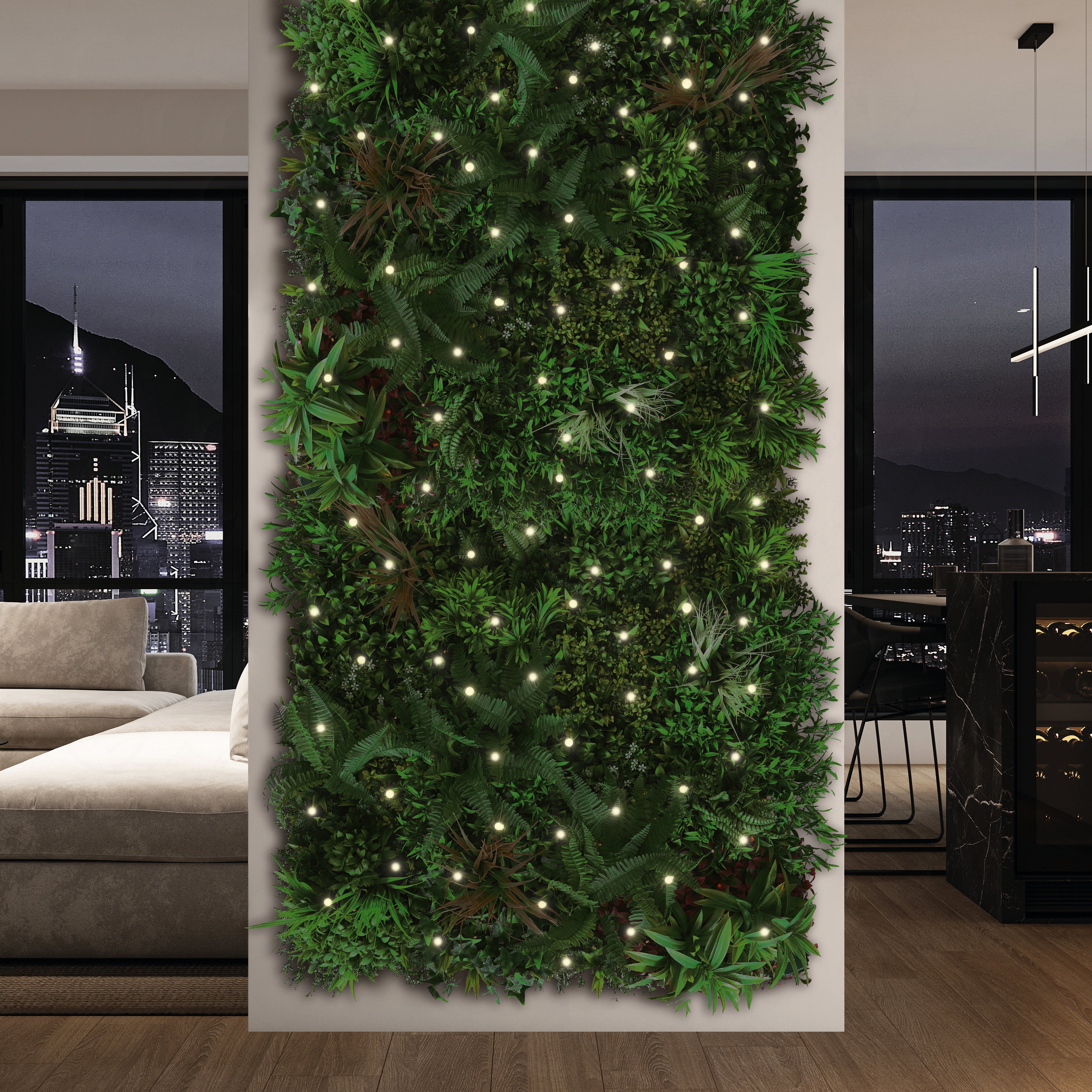 Giardino verticale parete Jungle LED in polietilene alta densità, multicolore H 1 m x L 1 m - 3