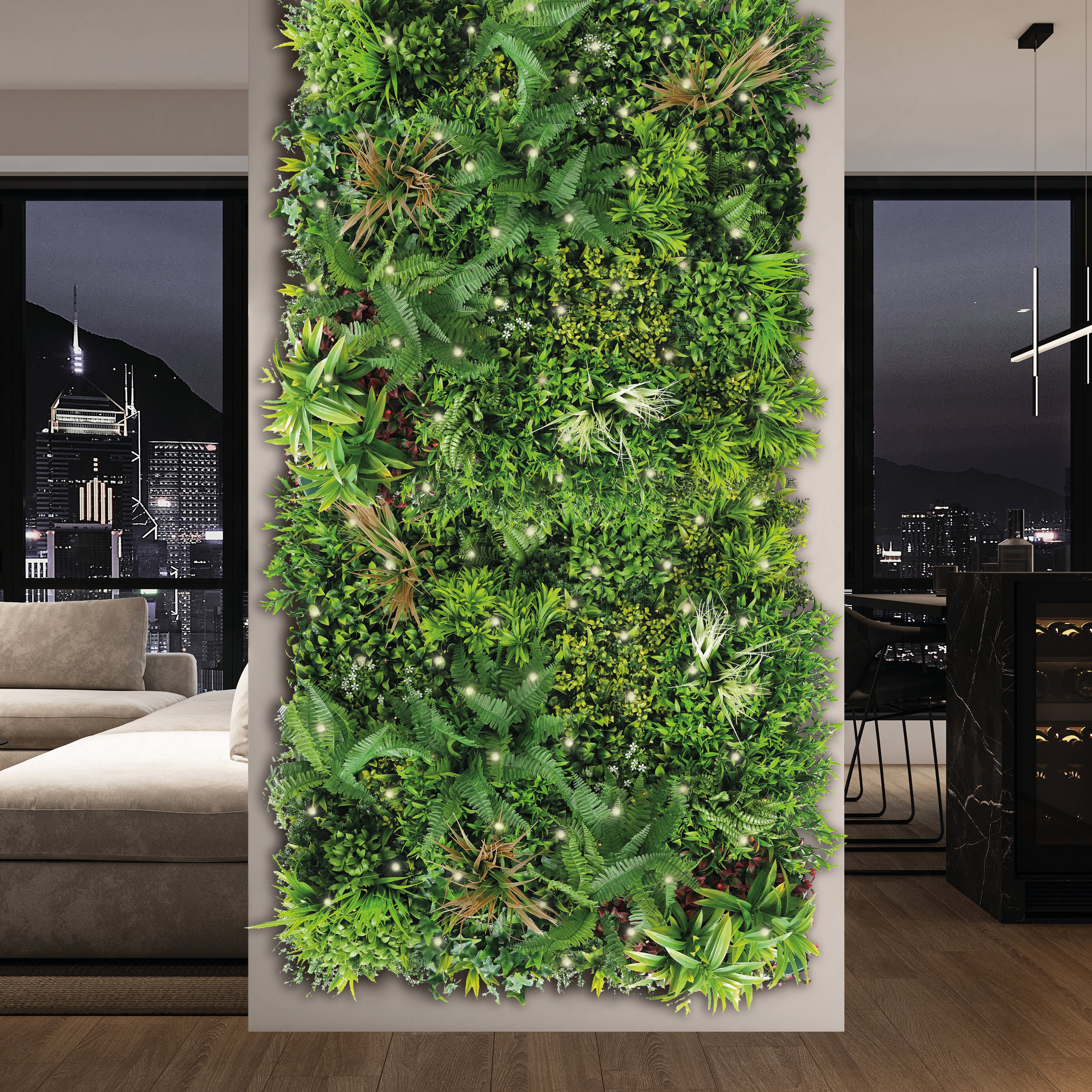 Giardino verticale parete Jungle LED in polietilene alta densità, multicolore H 1 m x L 1 m - 2