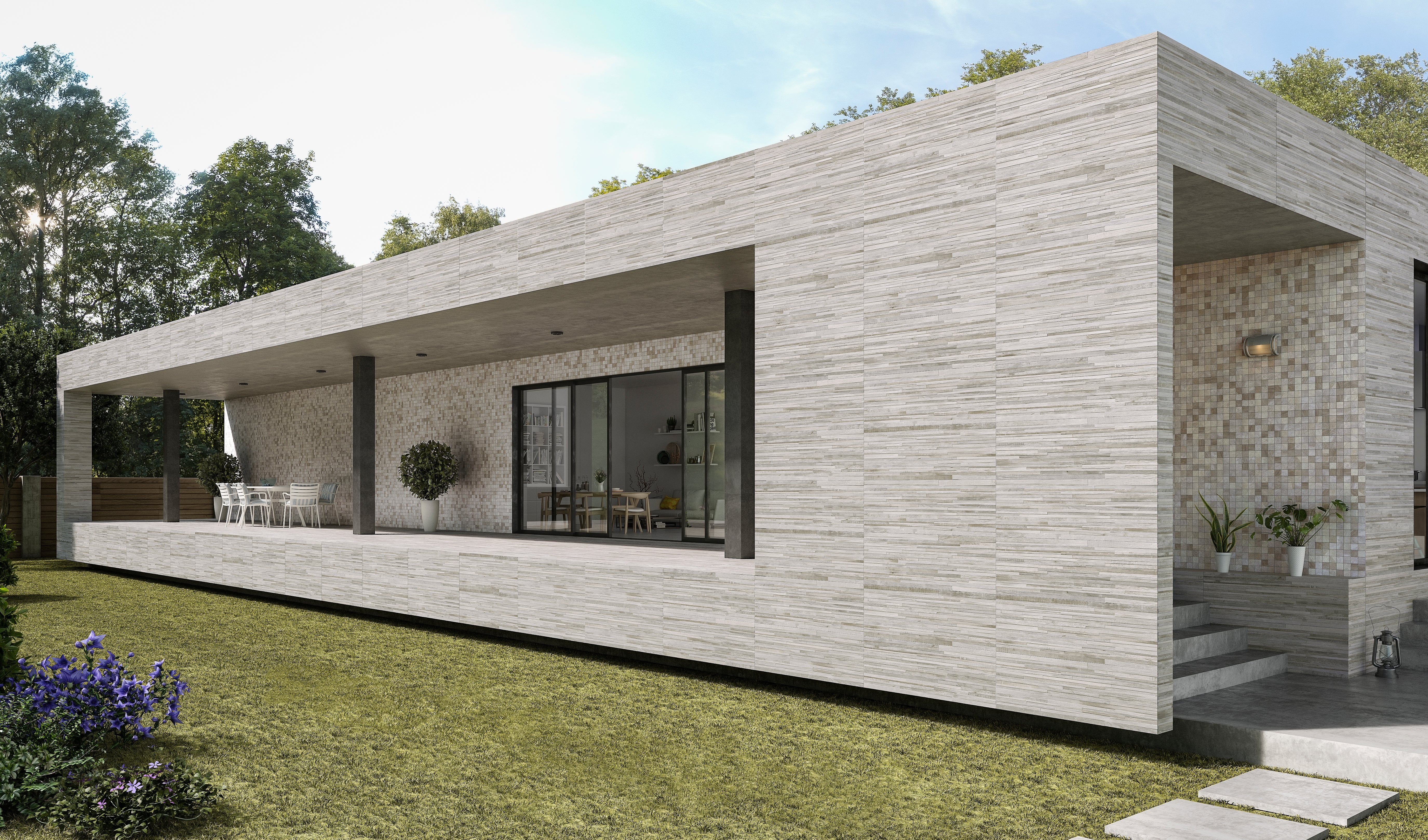 Suelo/azulejo porcelánico sequoia white efecto madera gris 40x120 cm