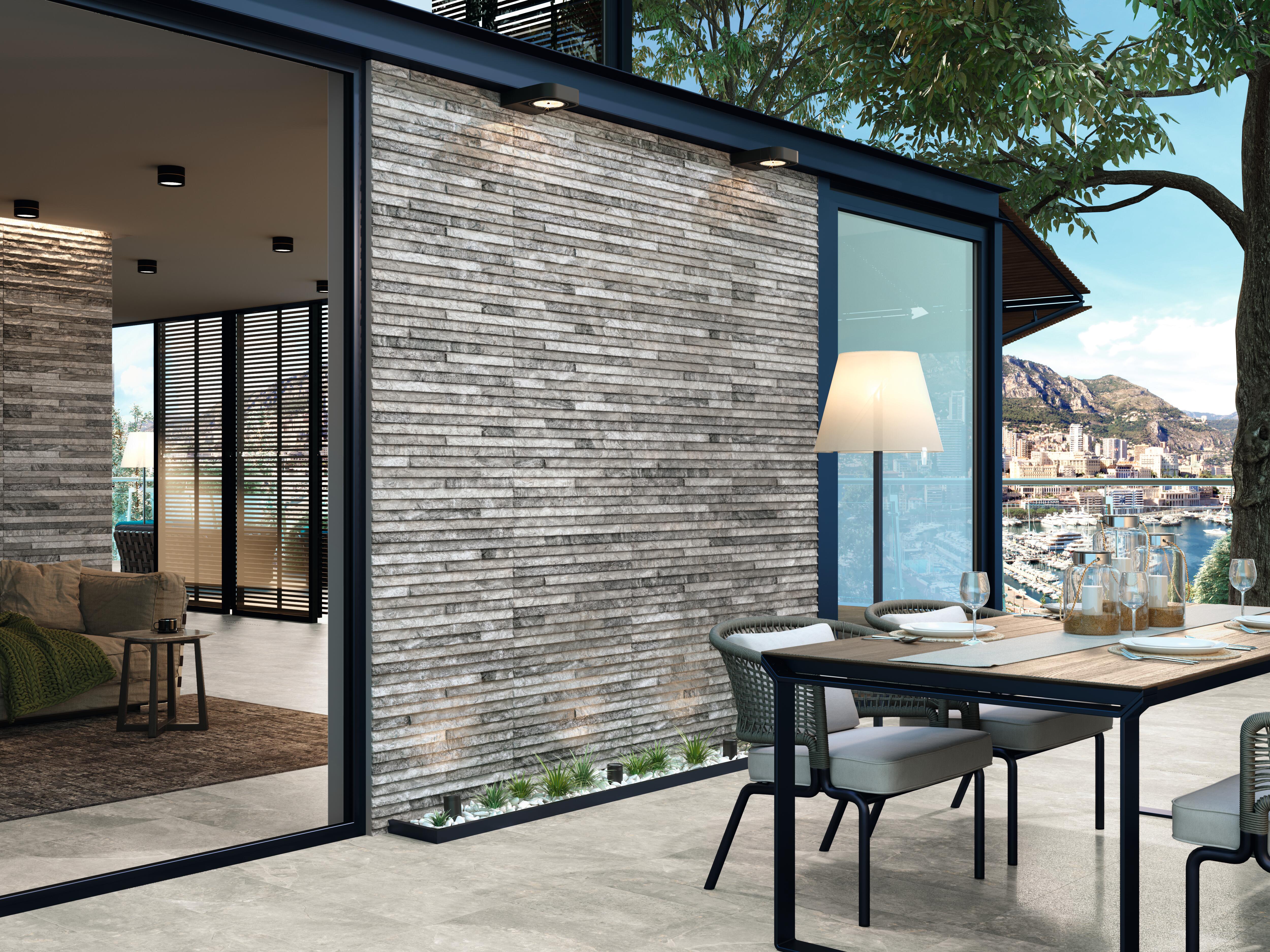 Azulejo porcelánico erebor efecto piedra gris 44x66 cm