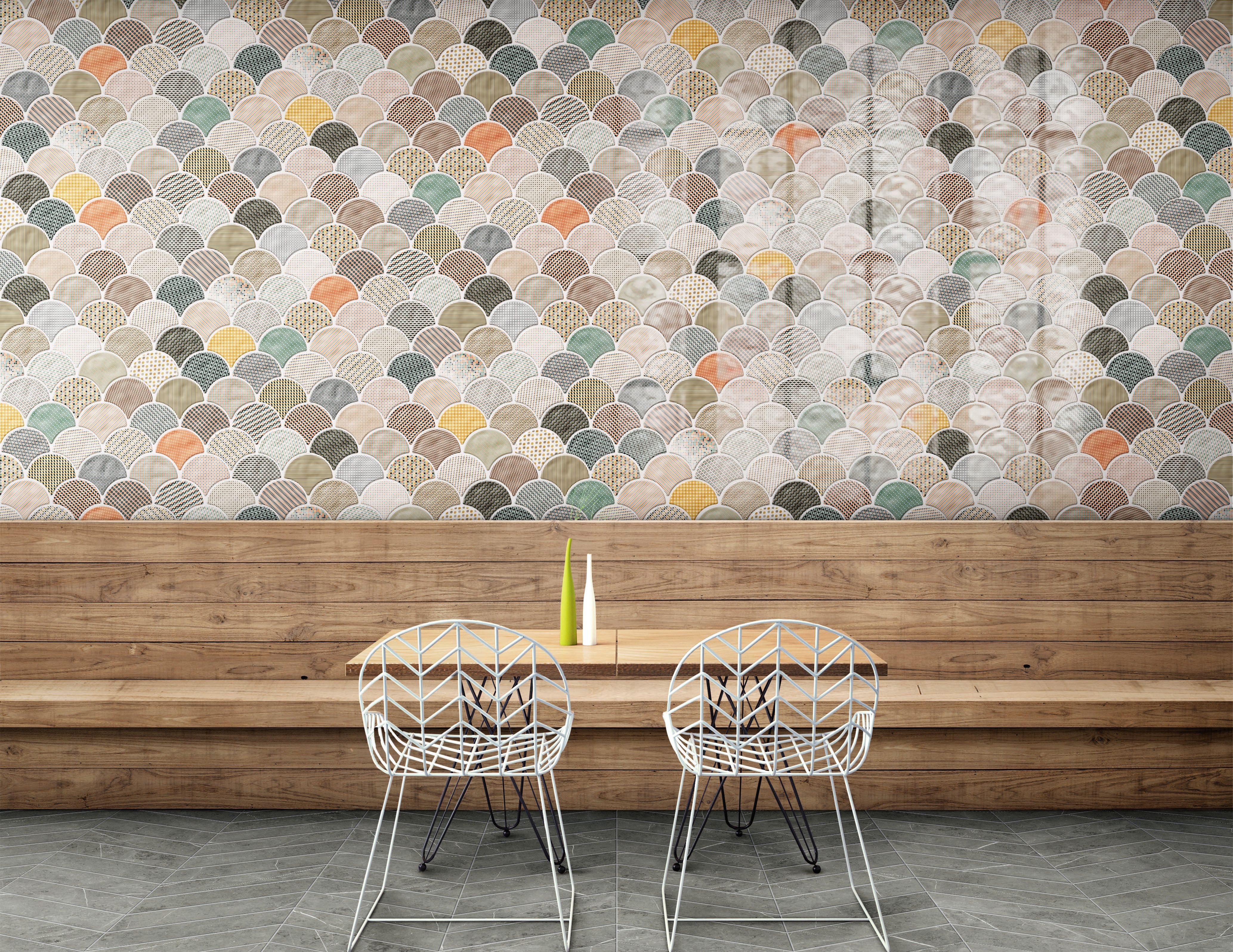 Azulejo porcelánico scale efecto mosaico patchwork 30.7x30.7 cm