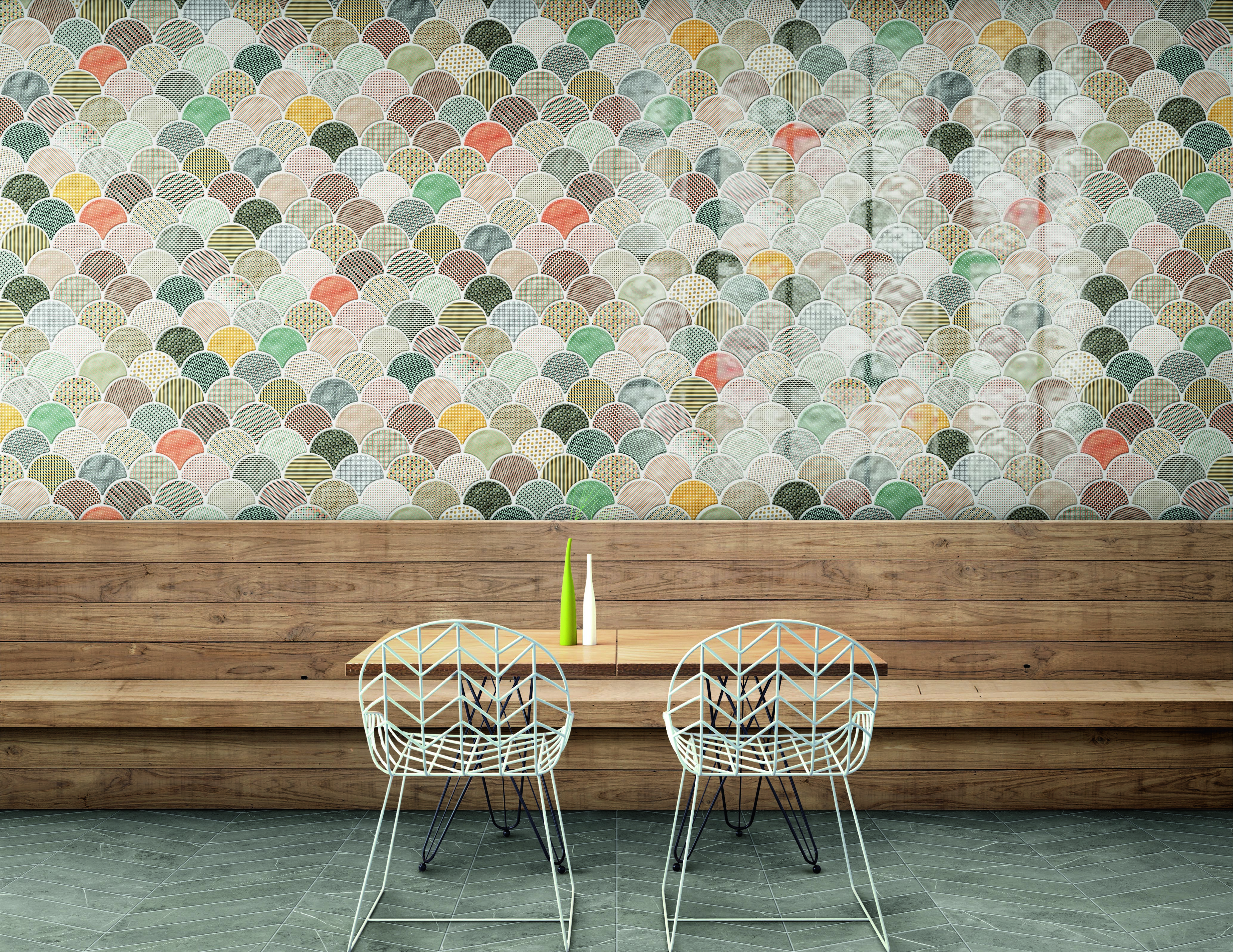 Azulejo porcelánico scale efecto mosaico patchwork 30.7x30.7 cm