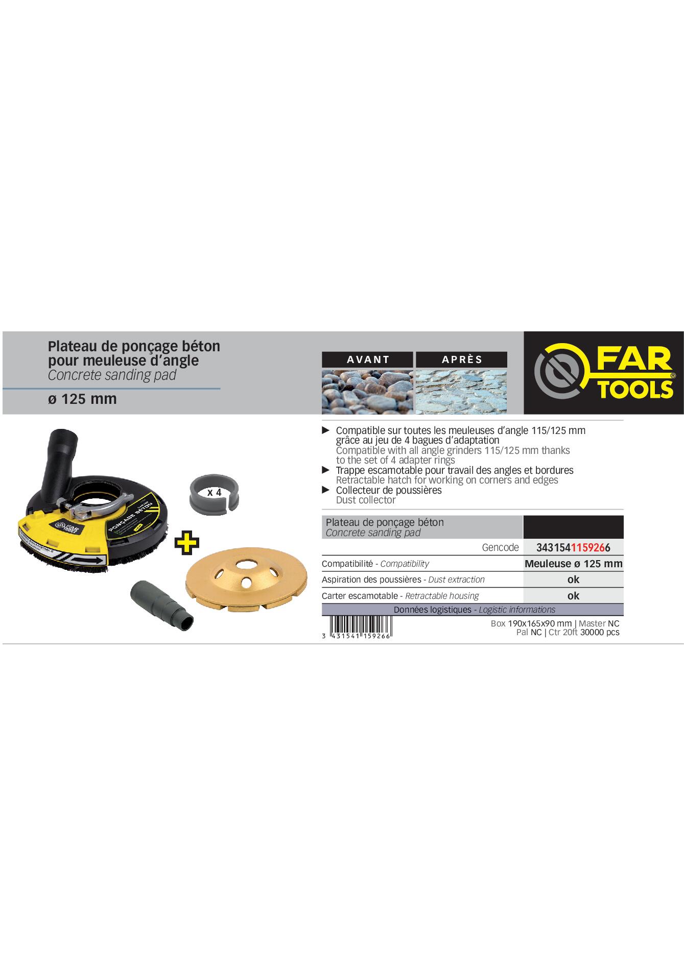 Disque de meulage diamant pour béton, 115926 FARTOOLS, Ø125 mm - 2