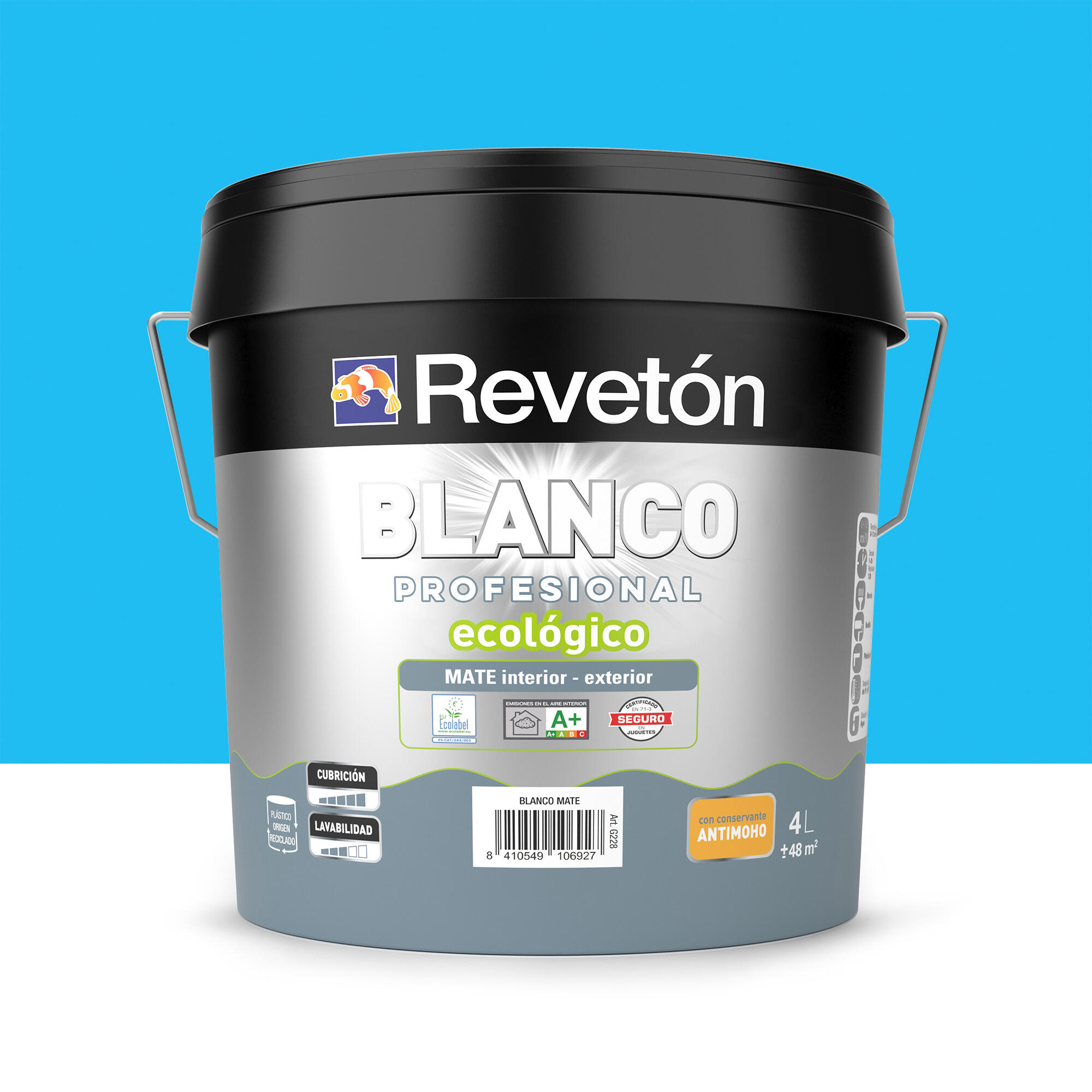 Pintura interior mate REVETON PRO 4L 1050-r90b azul cielo luminoso ...