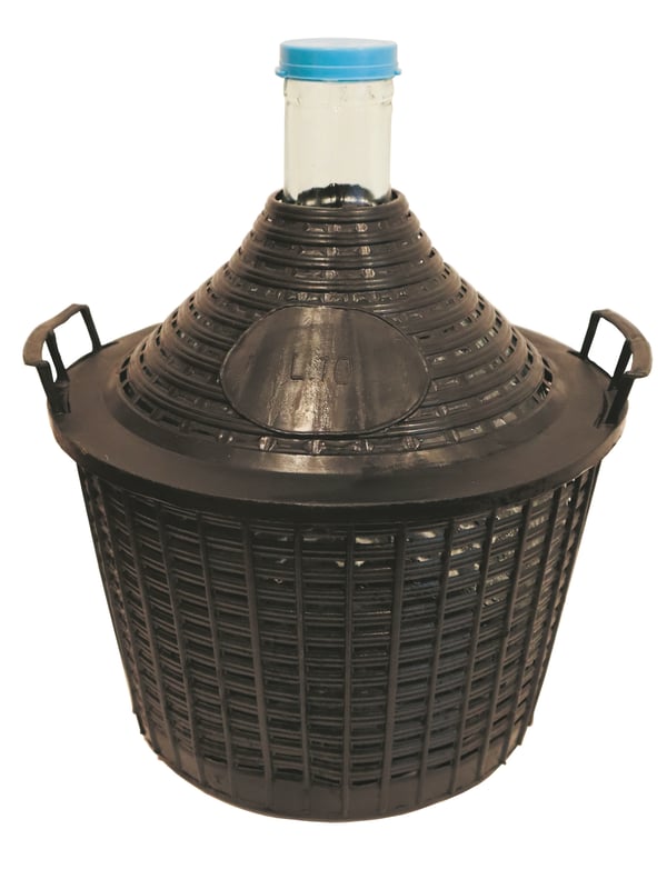 Balon gąsior do wina 10l w koszu plastikowym 40x33 cm