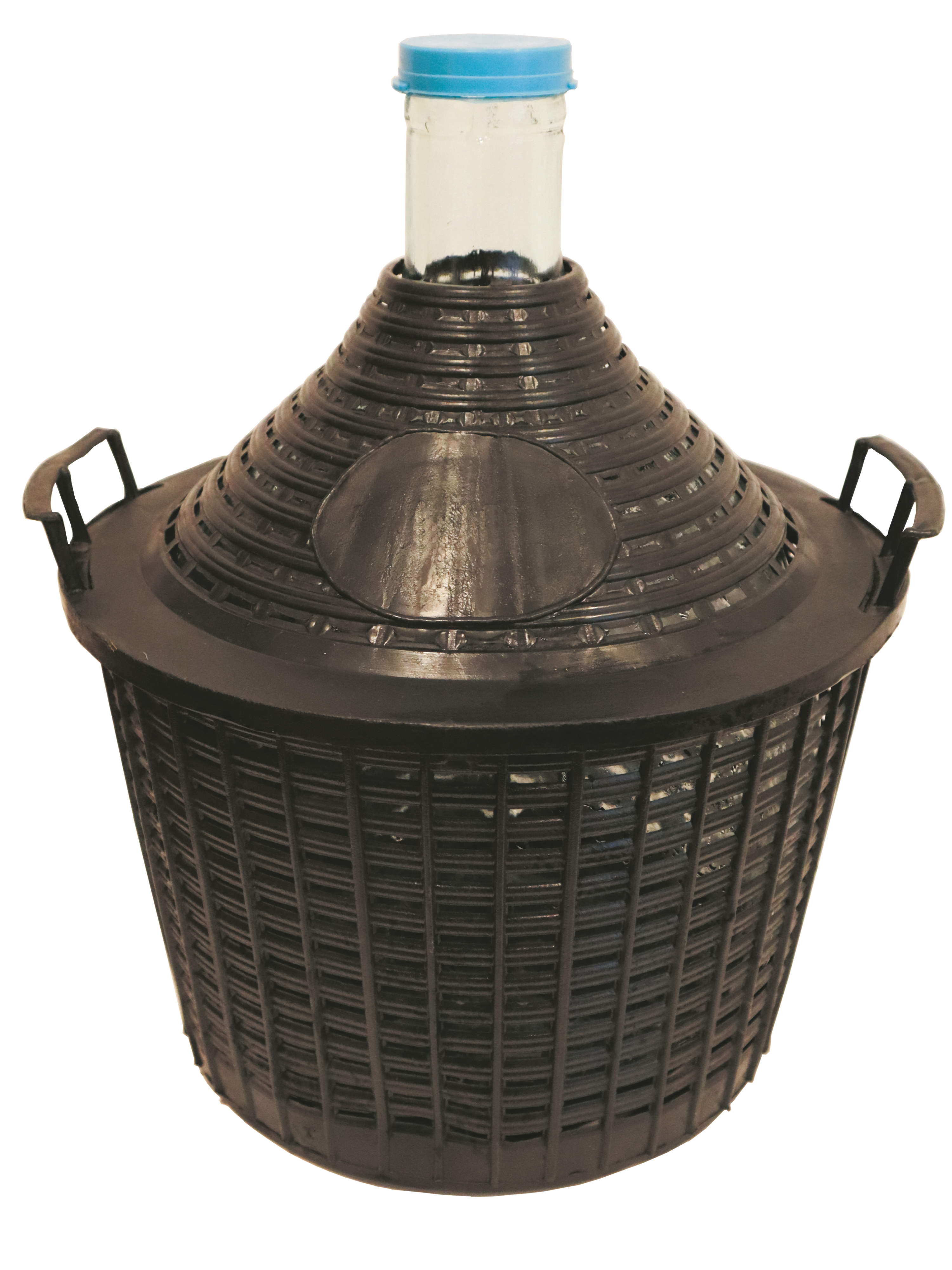 Balon gąsior do wina 25l w koszu plastikowym 52x45 cm