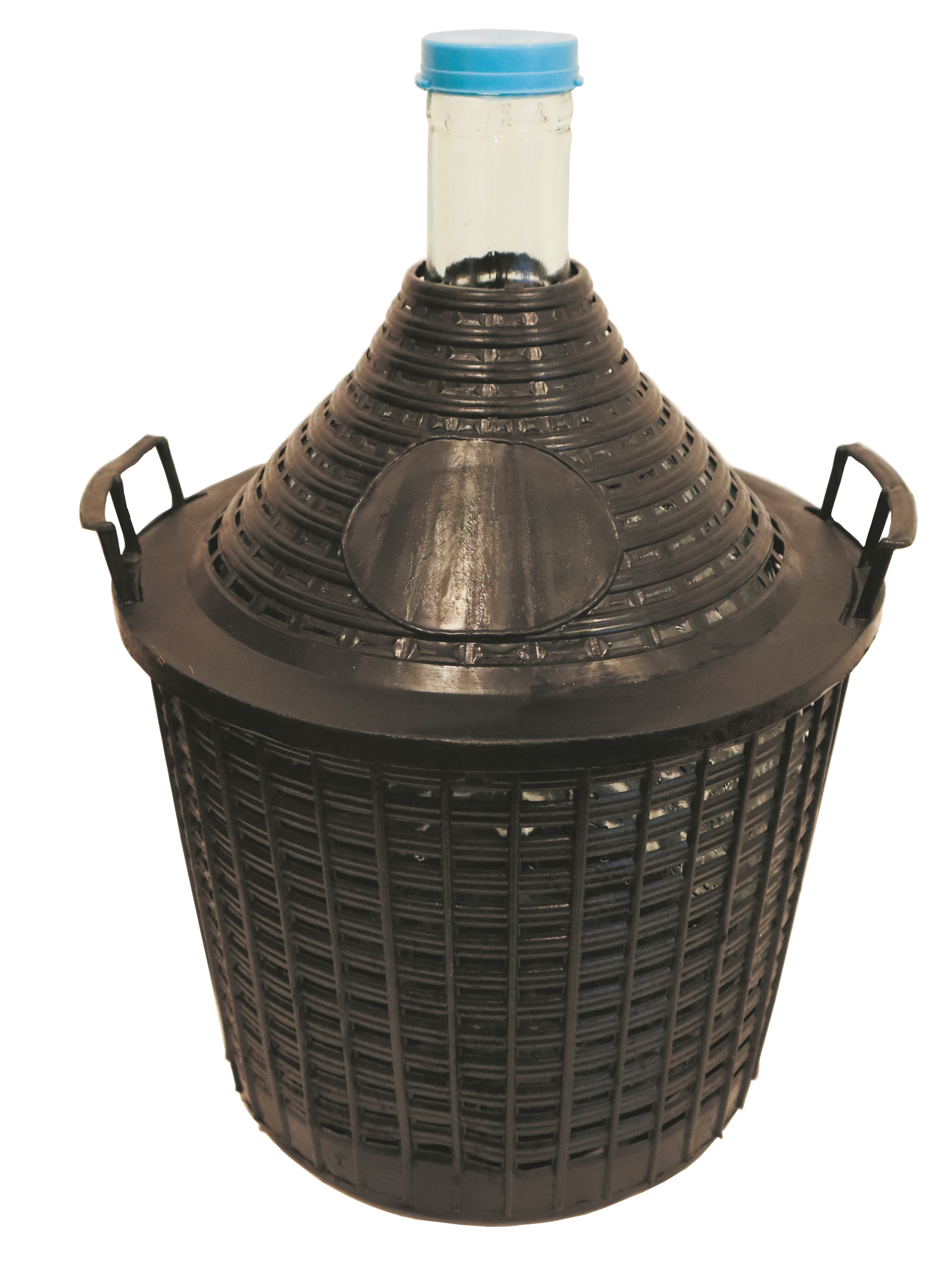 Balon gąsior do wina 15l w koszu plastikowym 45x38 cm